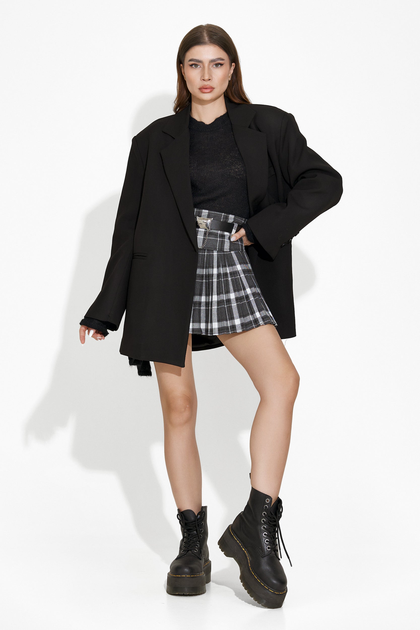 Aseva Bogas Casual Grey Skirt for Women
