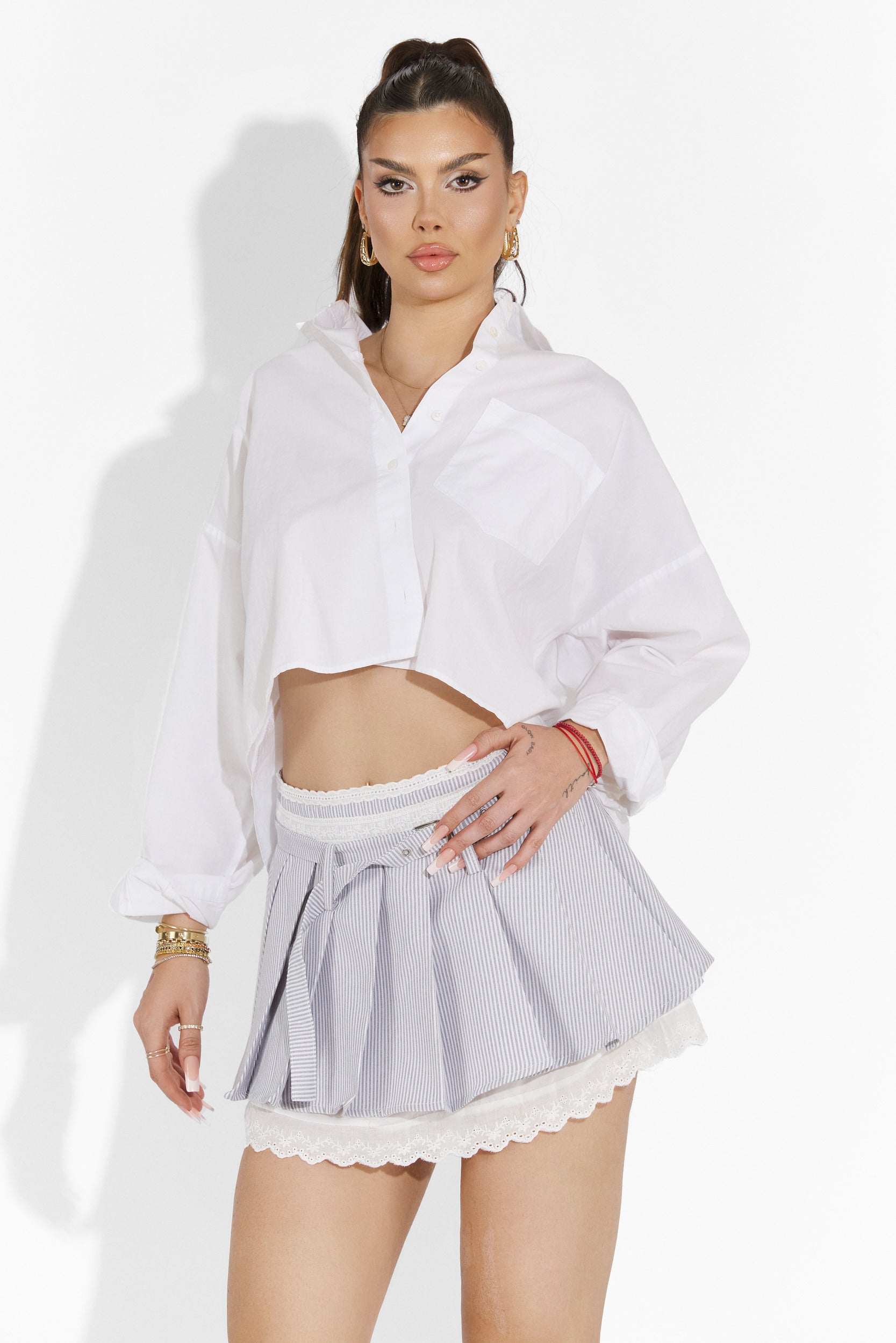 Black Casual Boat Bogas Skirt for Women