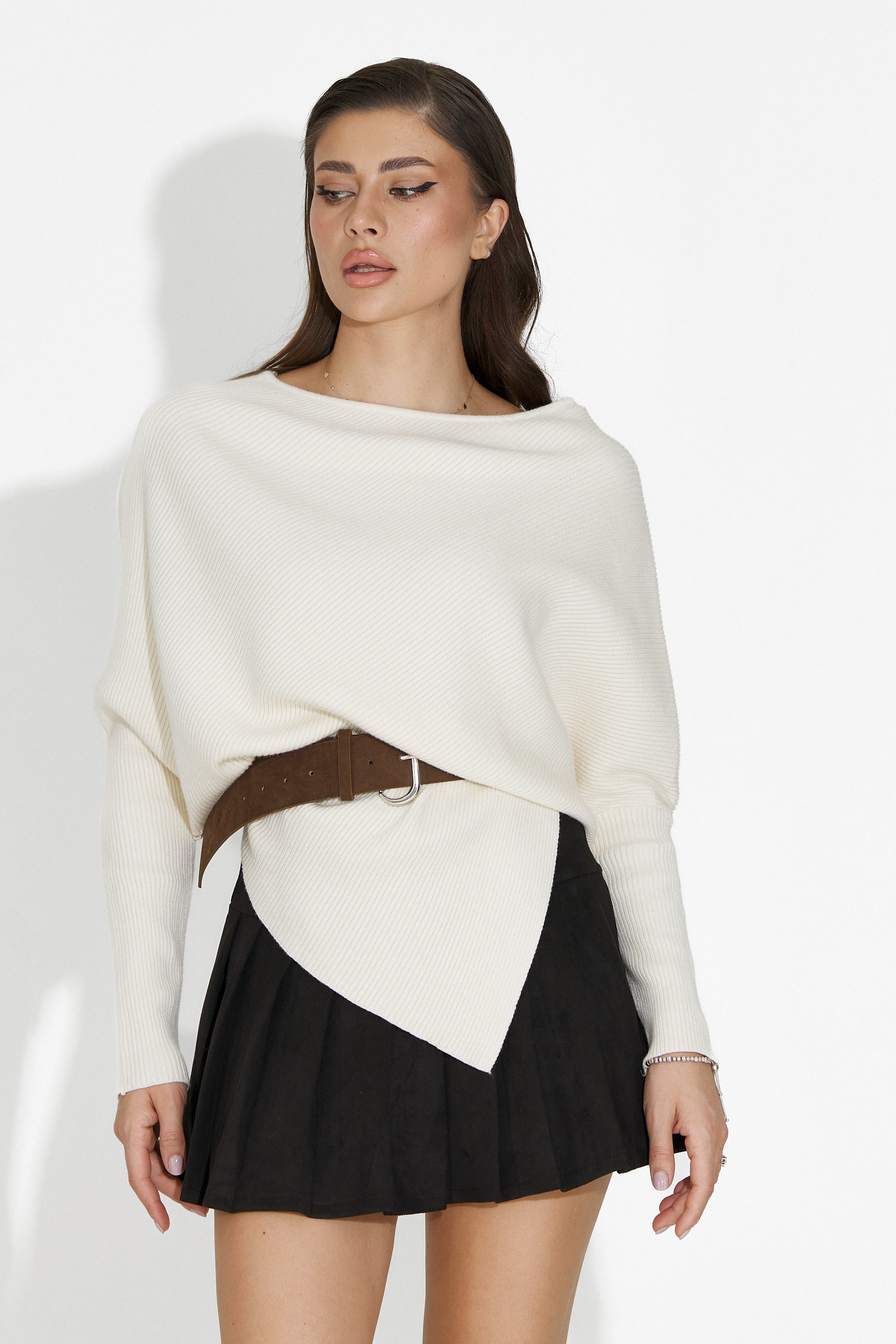 Mavira Bogas Black Casual Skirt for Women