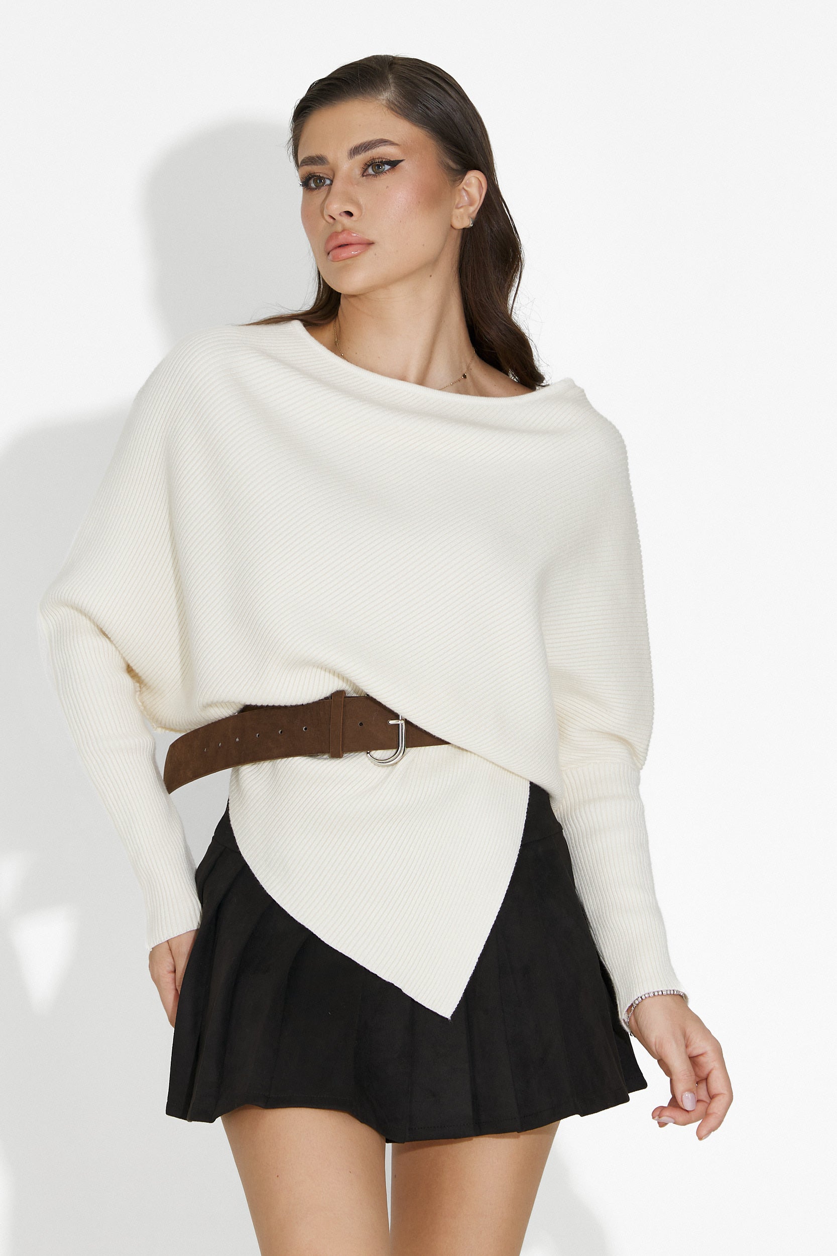 Mavira Bogas Black Casual Skirt for Women