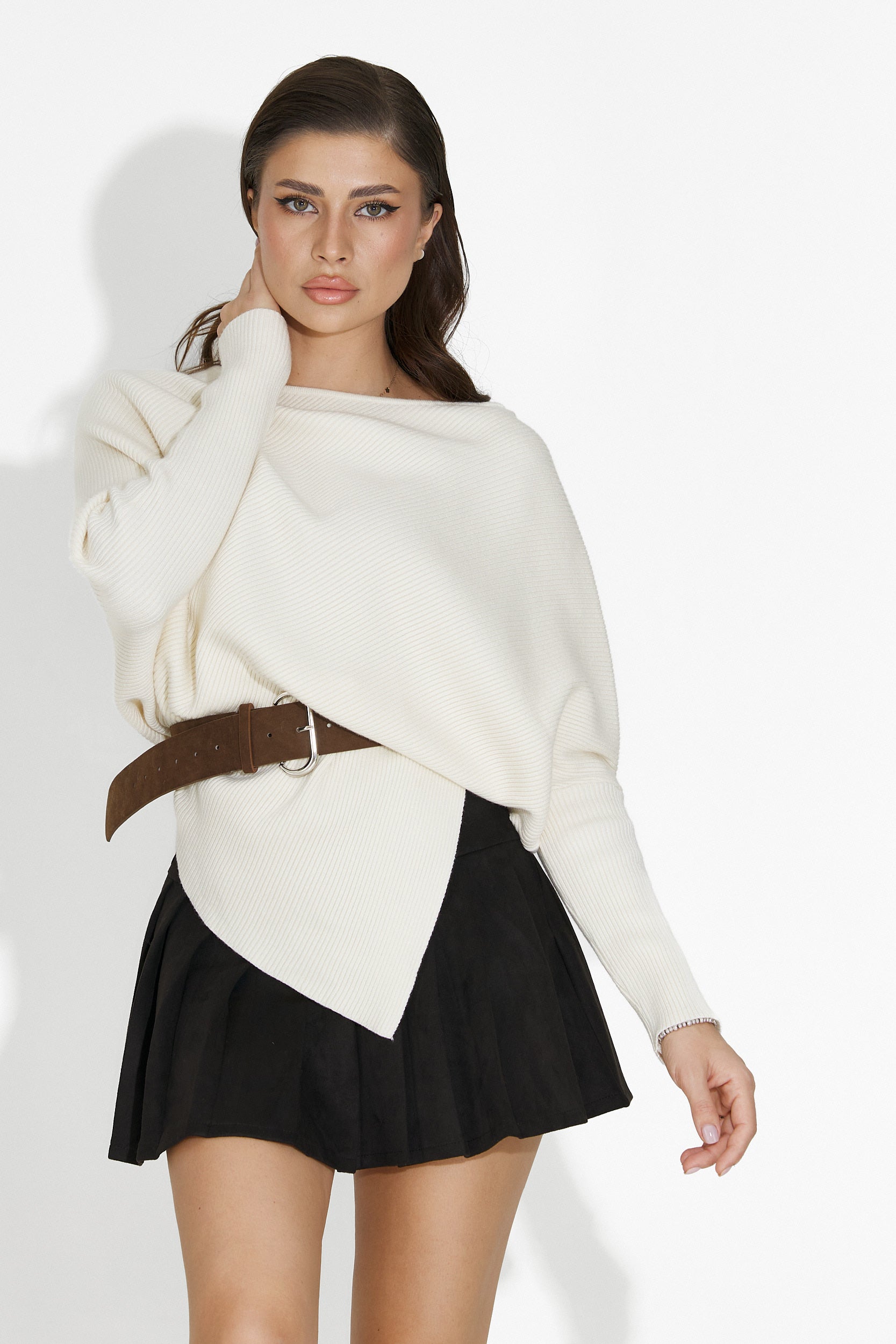 Mavira Bogas Black Casual Skirt for Women