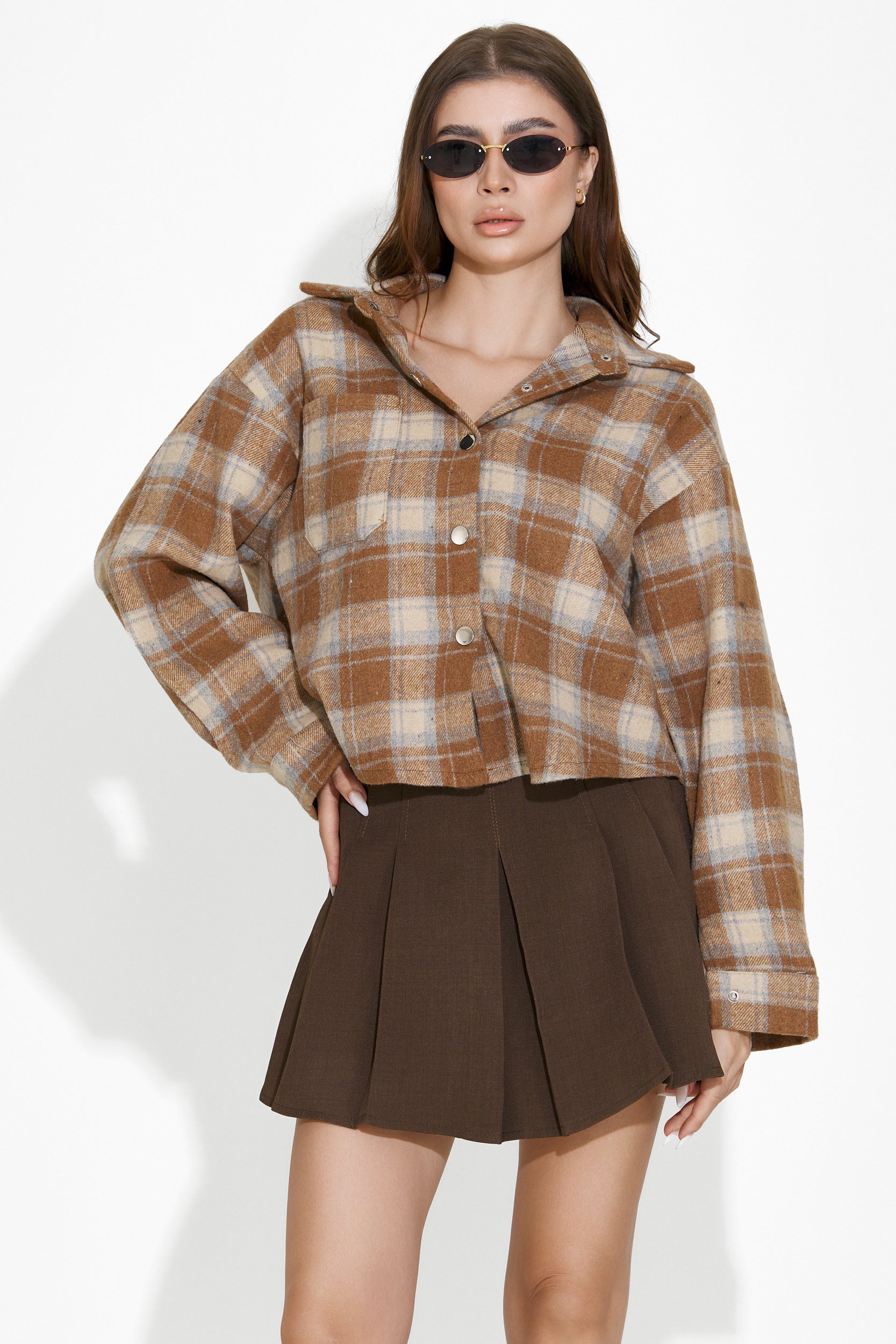 Elegant lady's skirt in brown by Tanasie Bogas