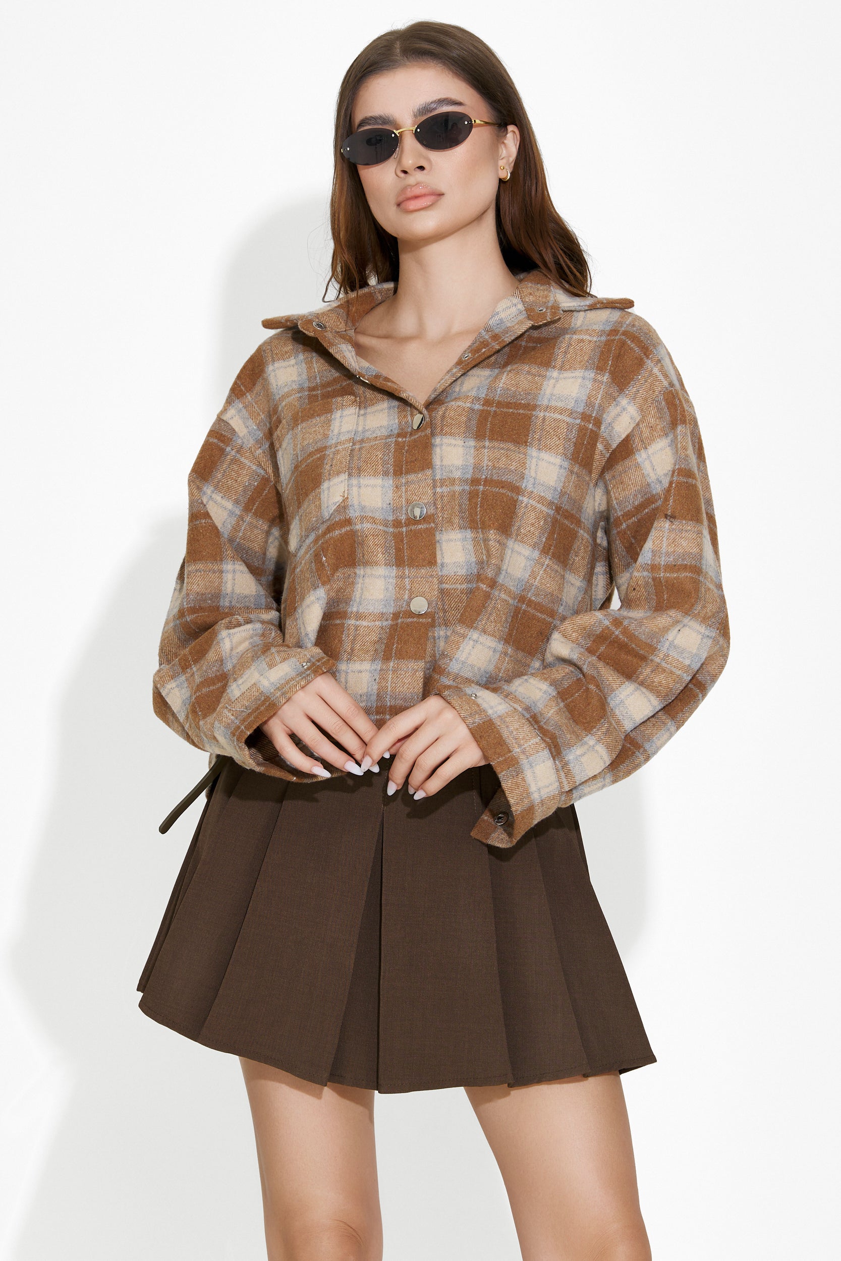 Elegant lady's skirt in brown by Tanasie Bogas
