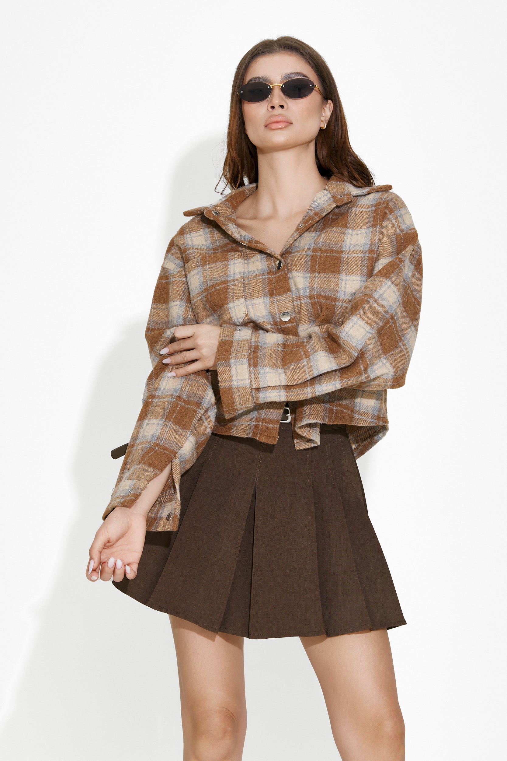 Elegant lady's skirt in brown by Tanasie Bogas