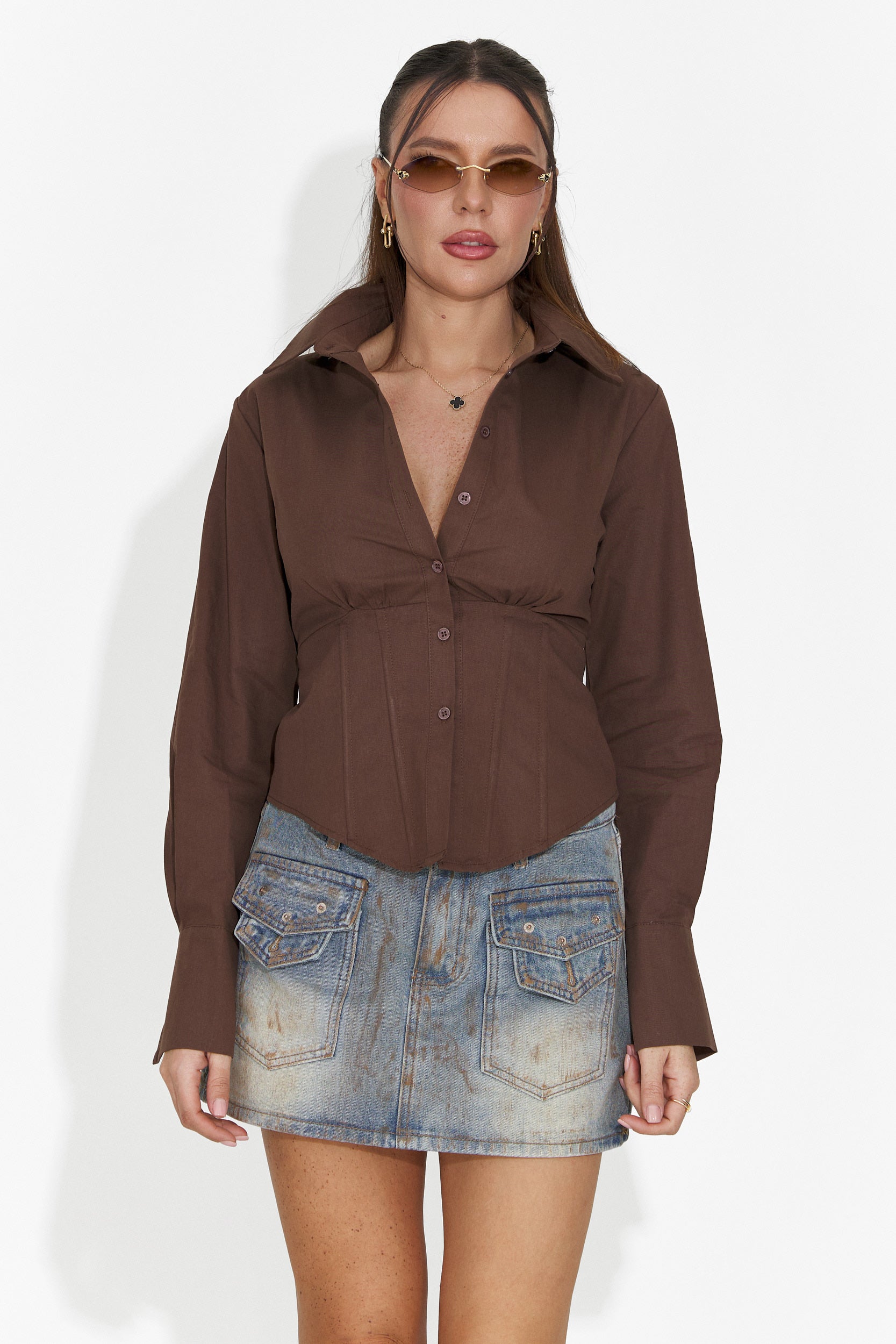 Fusta dama scurta casual bleu Calada Bogas