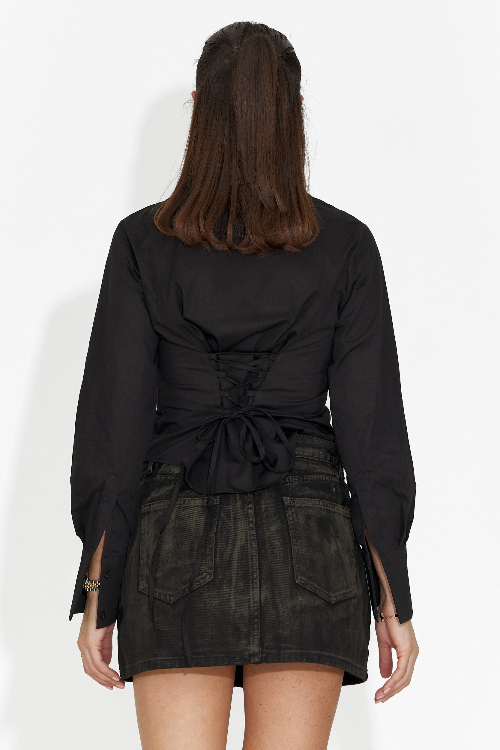 Fusta dama scurta casual neagra Calada Bogas