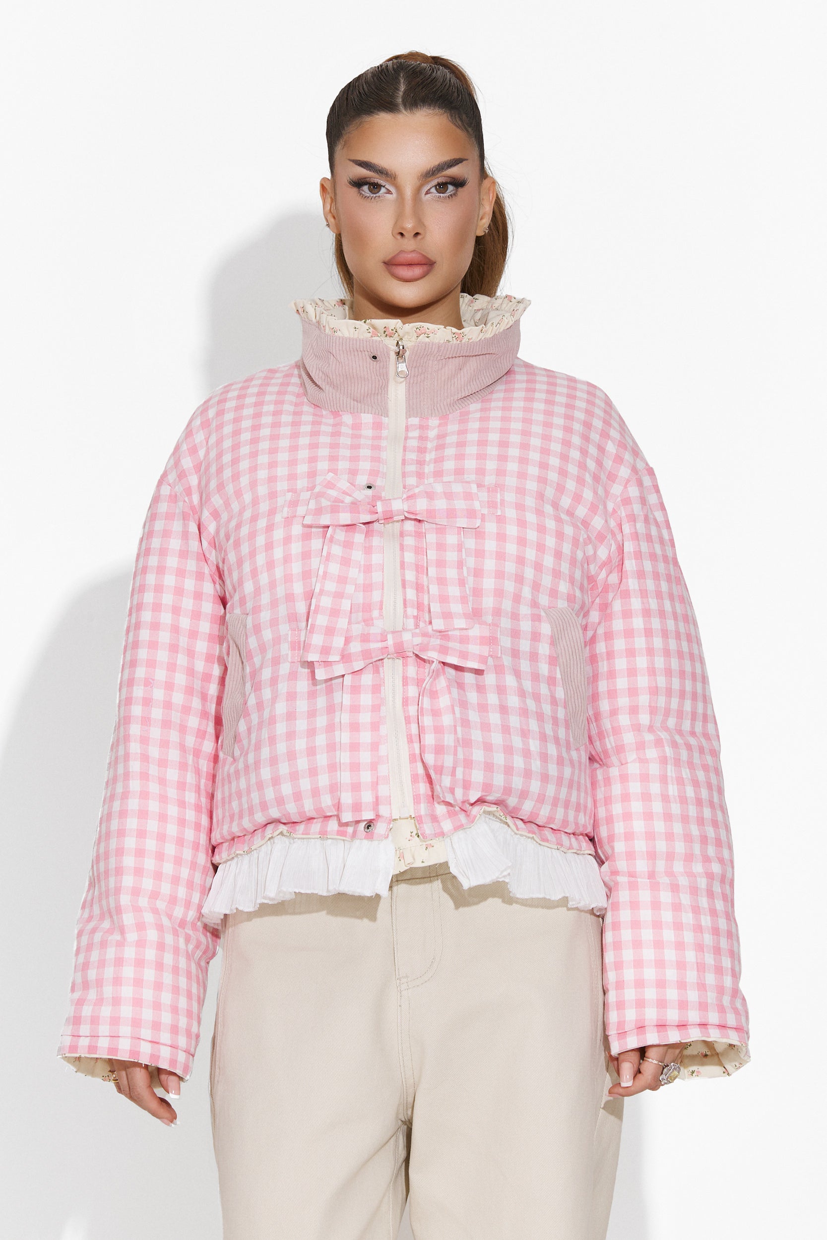 Carlita Bogas Pink Women's Jacket 2 Sides
