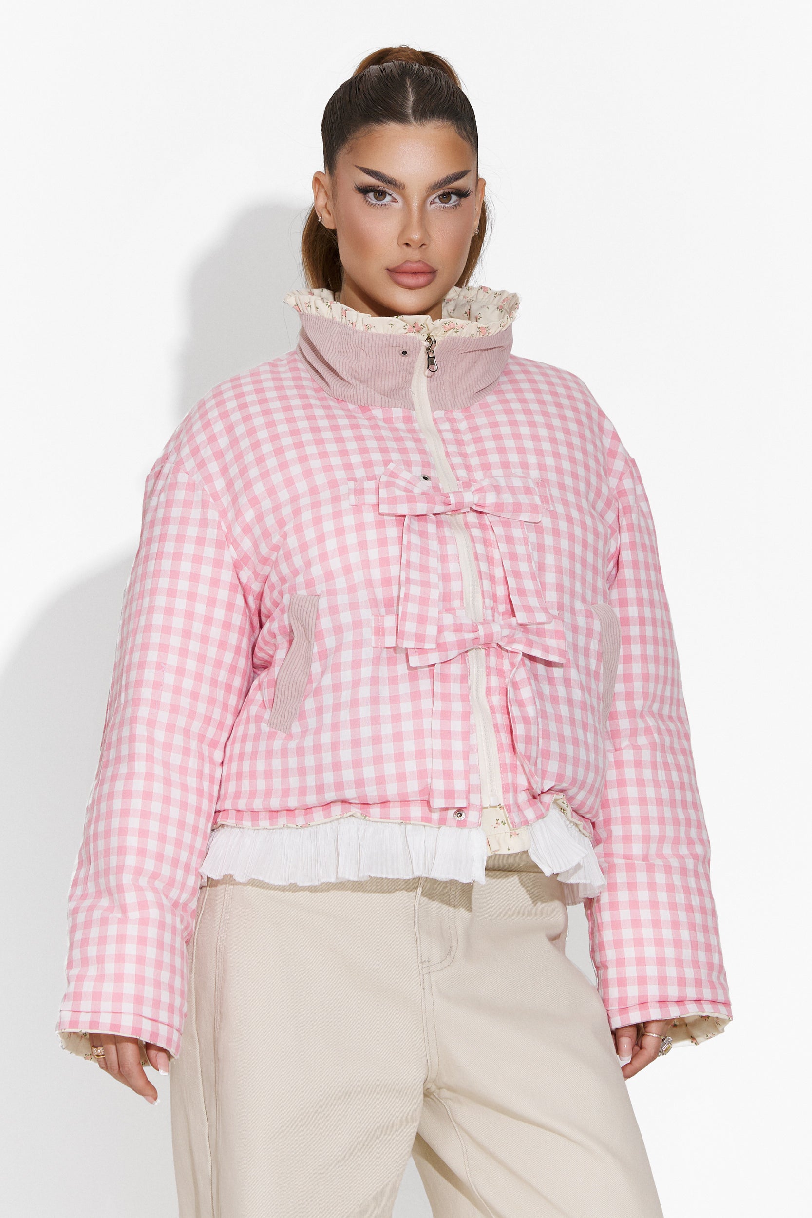 Carlita Bogas Pink Women's Jacket 2 Sides