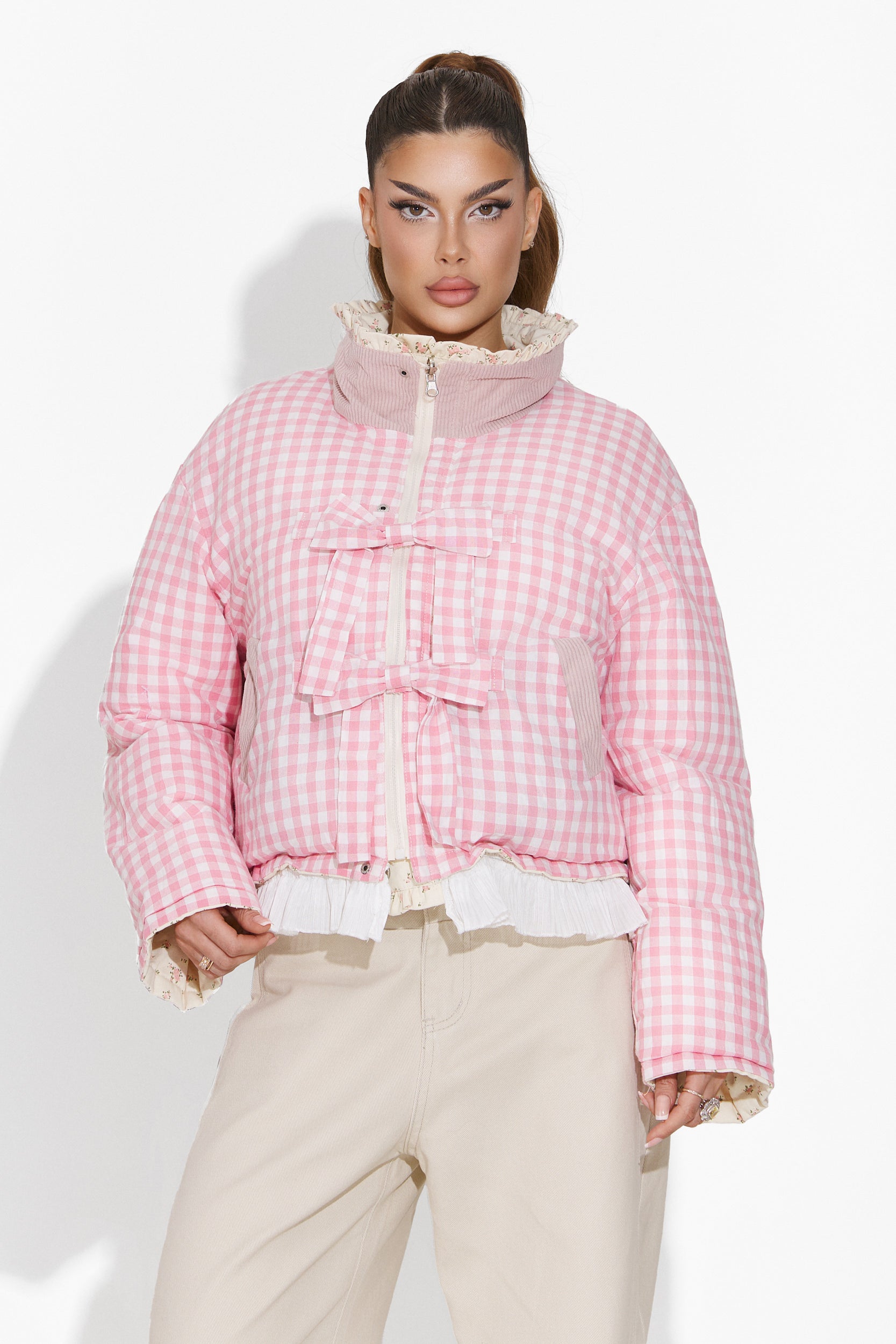 Carlita Bogas Pink Women's Jacket 2 Sides