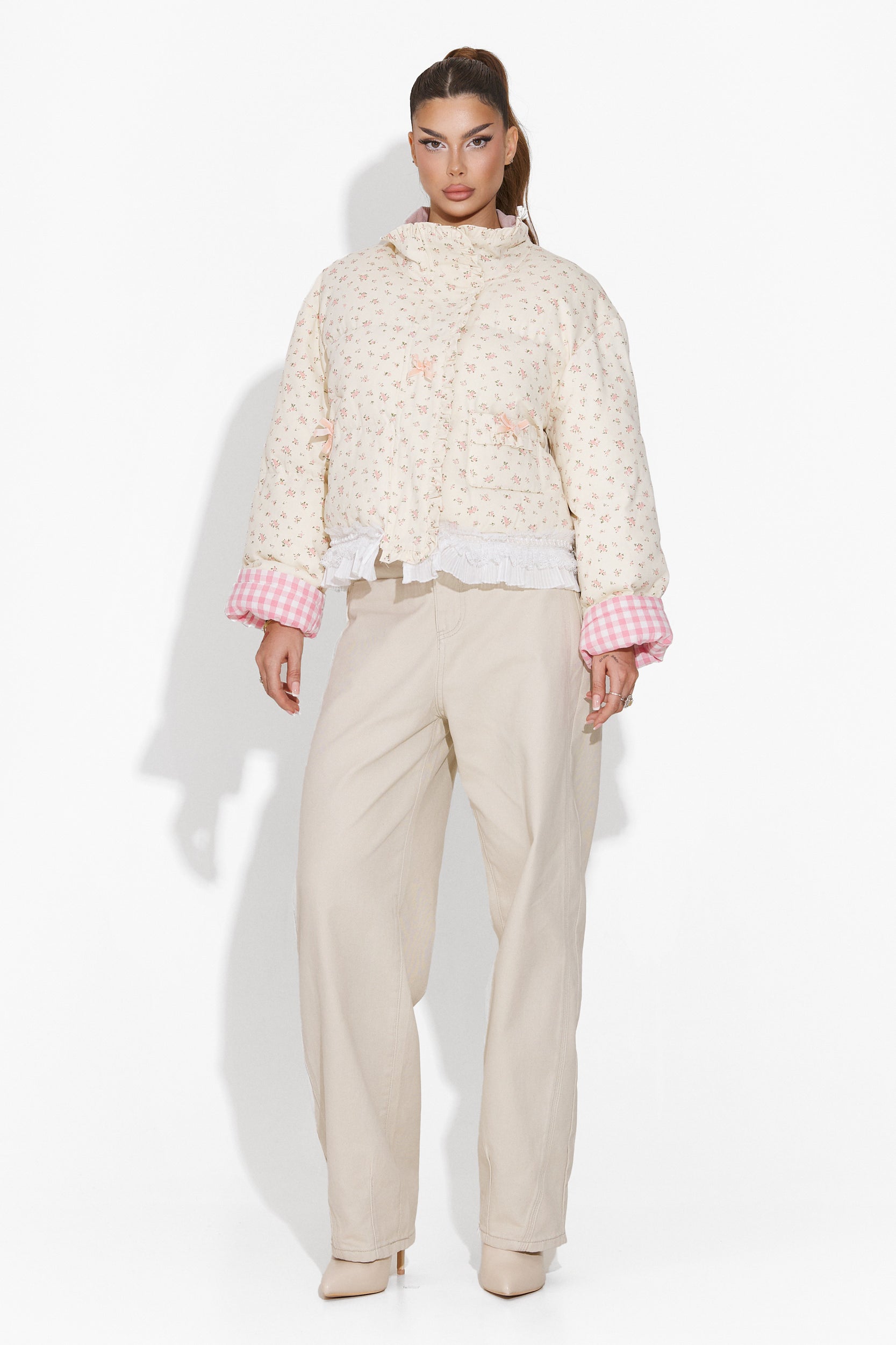 Carlita Bogas Pink Women's Jacket 2 Sides