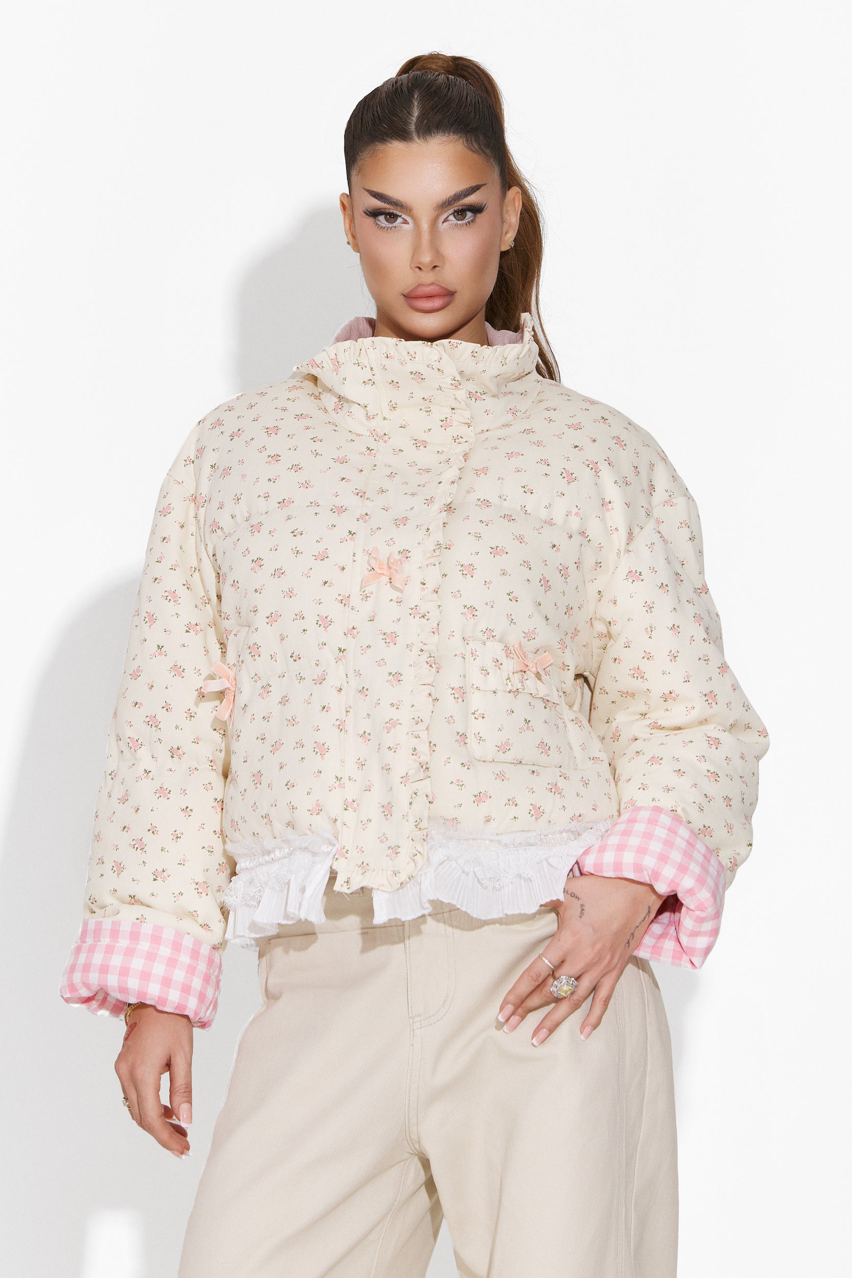 Carlita Bogas Pink Women's Jacket 2 Sides