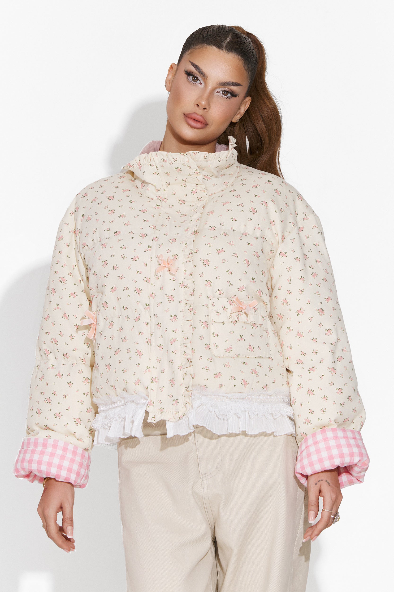 Carlita Bogas Pink Women's Jacket 2 Sides
