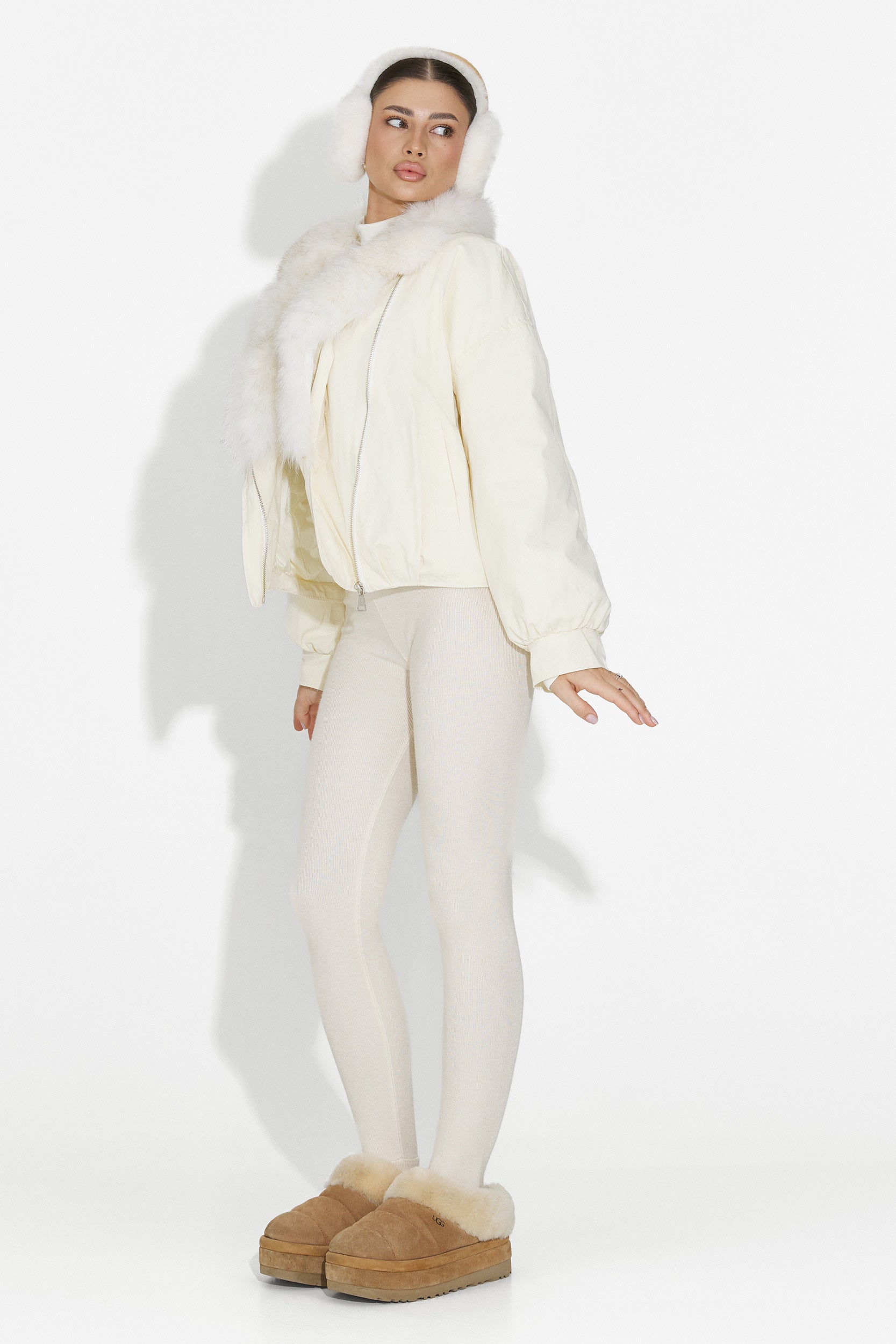 Geaca dama casual bej Eriora Bogas