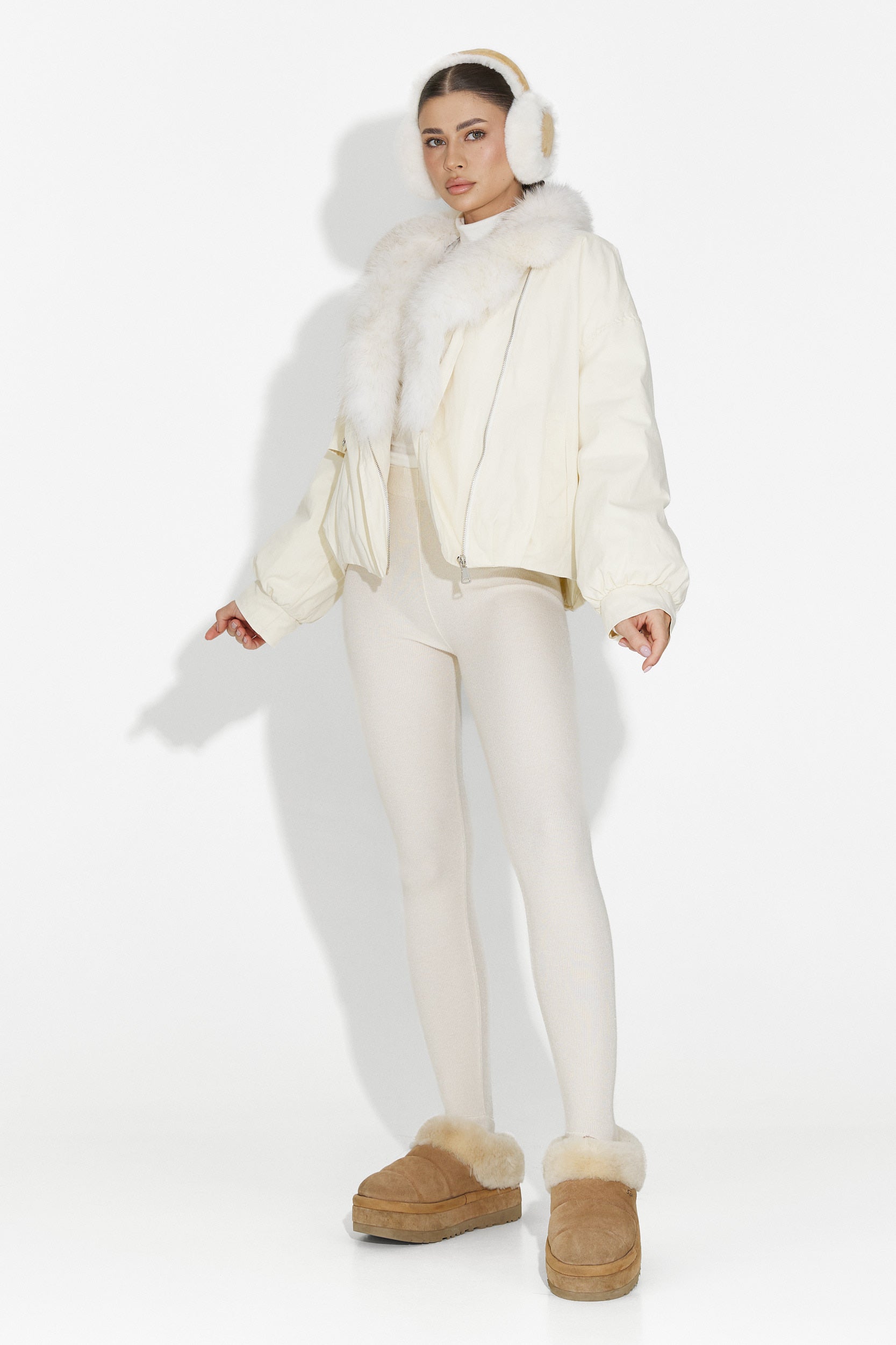 Geaca dama casual bej Eriora Bogas