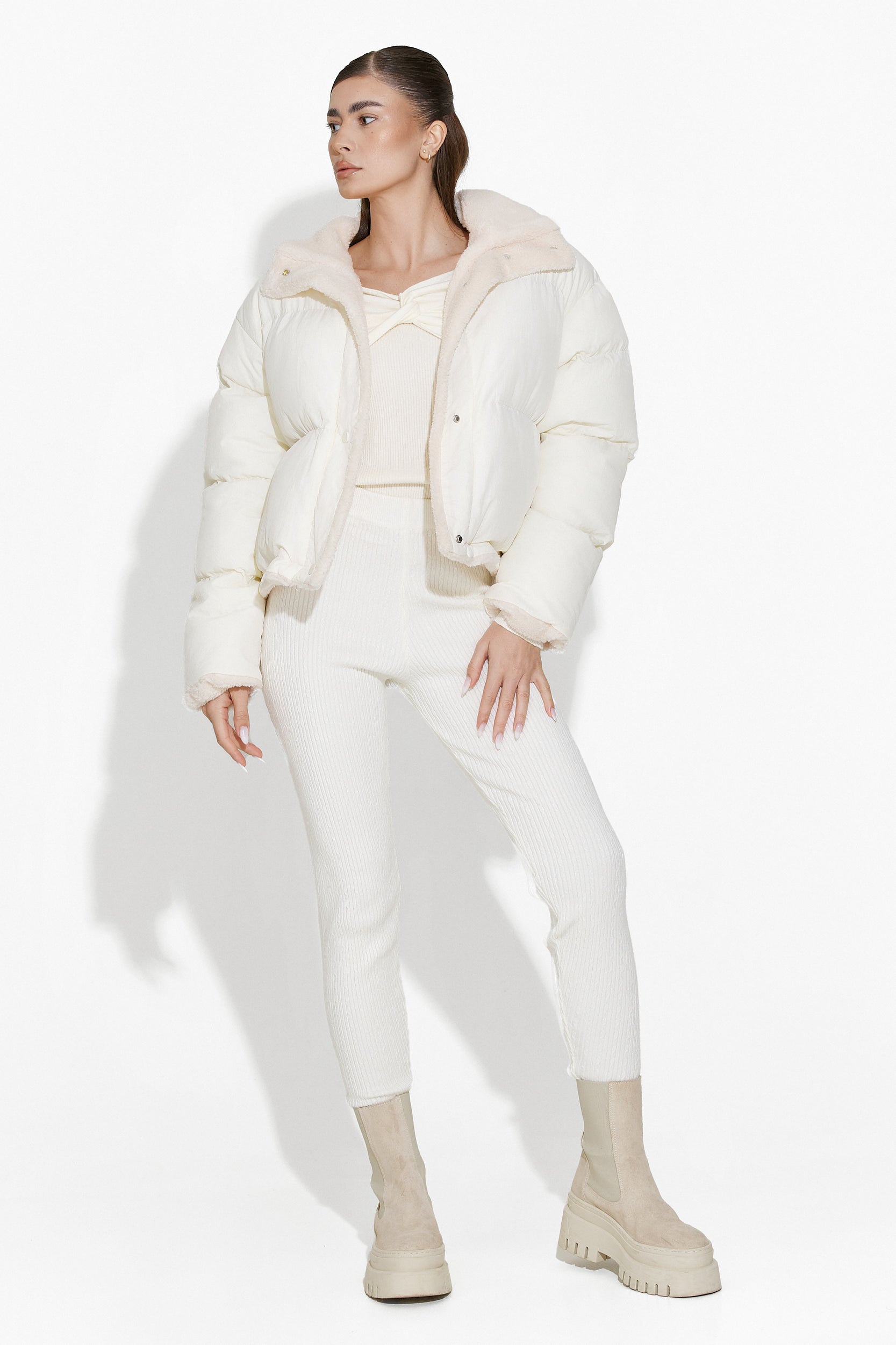 Naela Bogas Casual Beige Women's Jacket