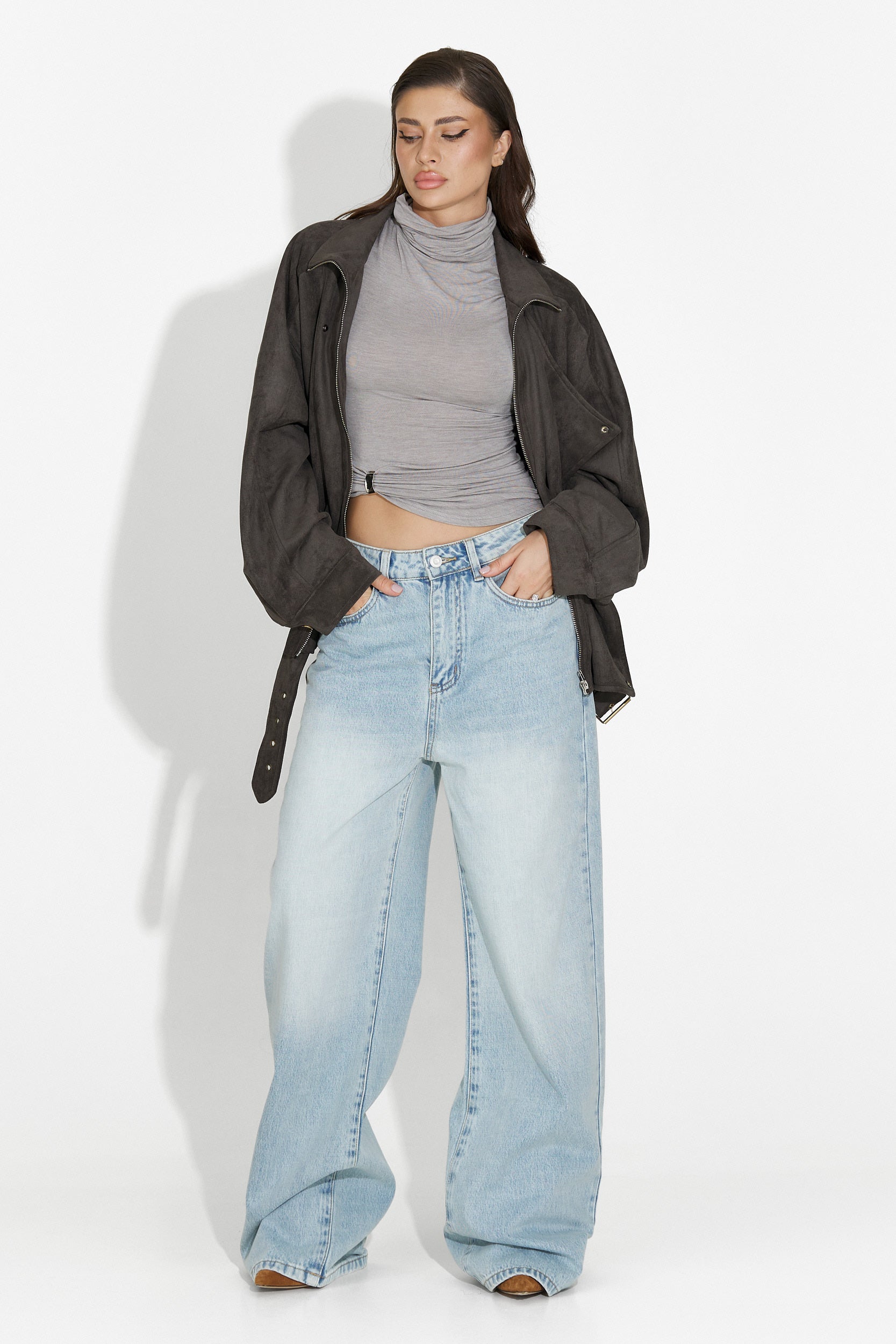 Geaca dama casual gri Ismoria Bogas