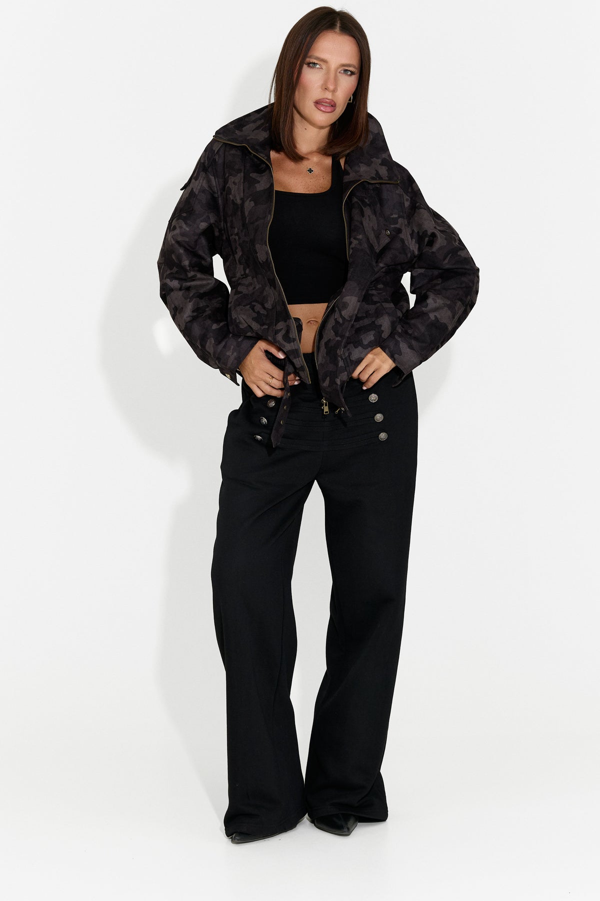 Pantaloni dama casual negri Velezoena Bogas
