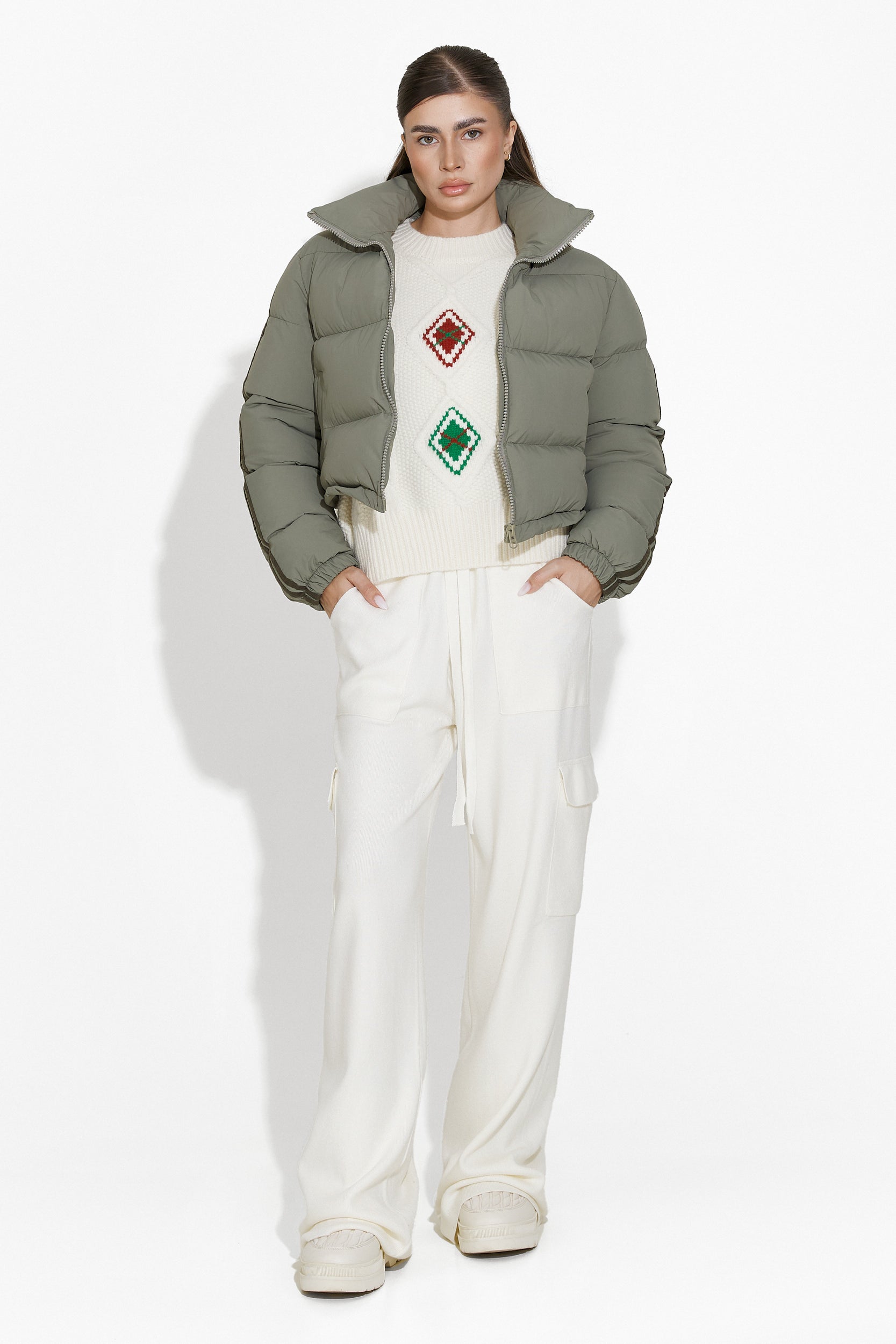 Dalinda Bogas Casual Khaki Women's Jacket