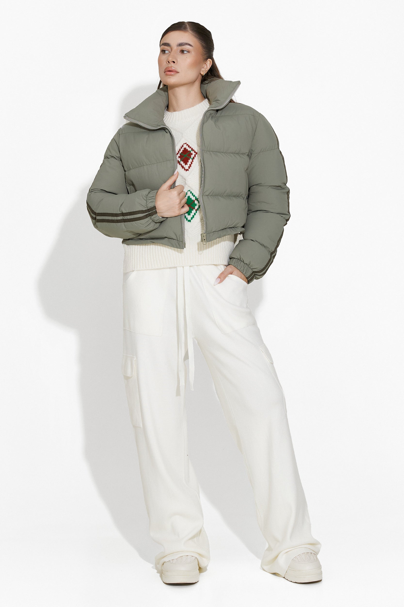 Dalinda Bogas Casual Khaki Women's Jacket