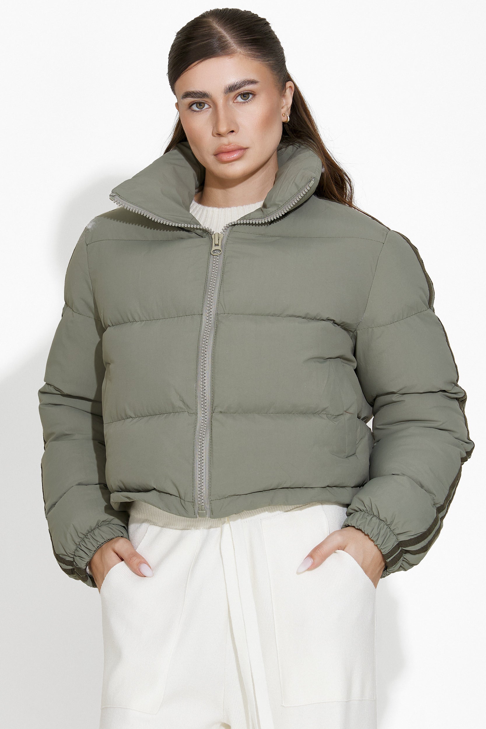 Dalinda Bogas Casual Khaki Women's Jacket