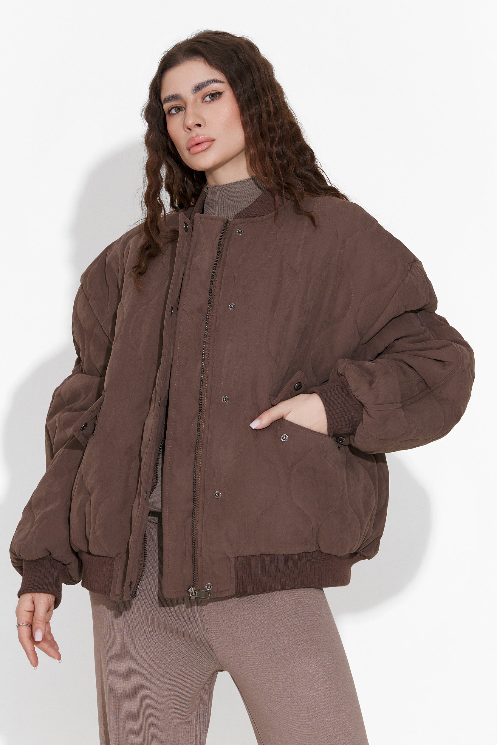Winfrey Bogas Casual Brown Women's Jacket