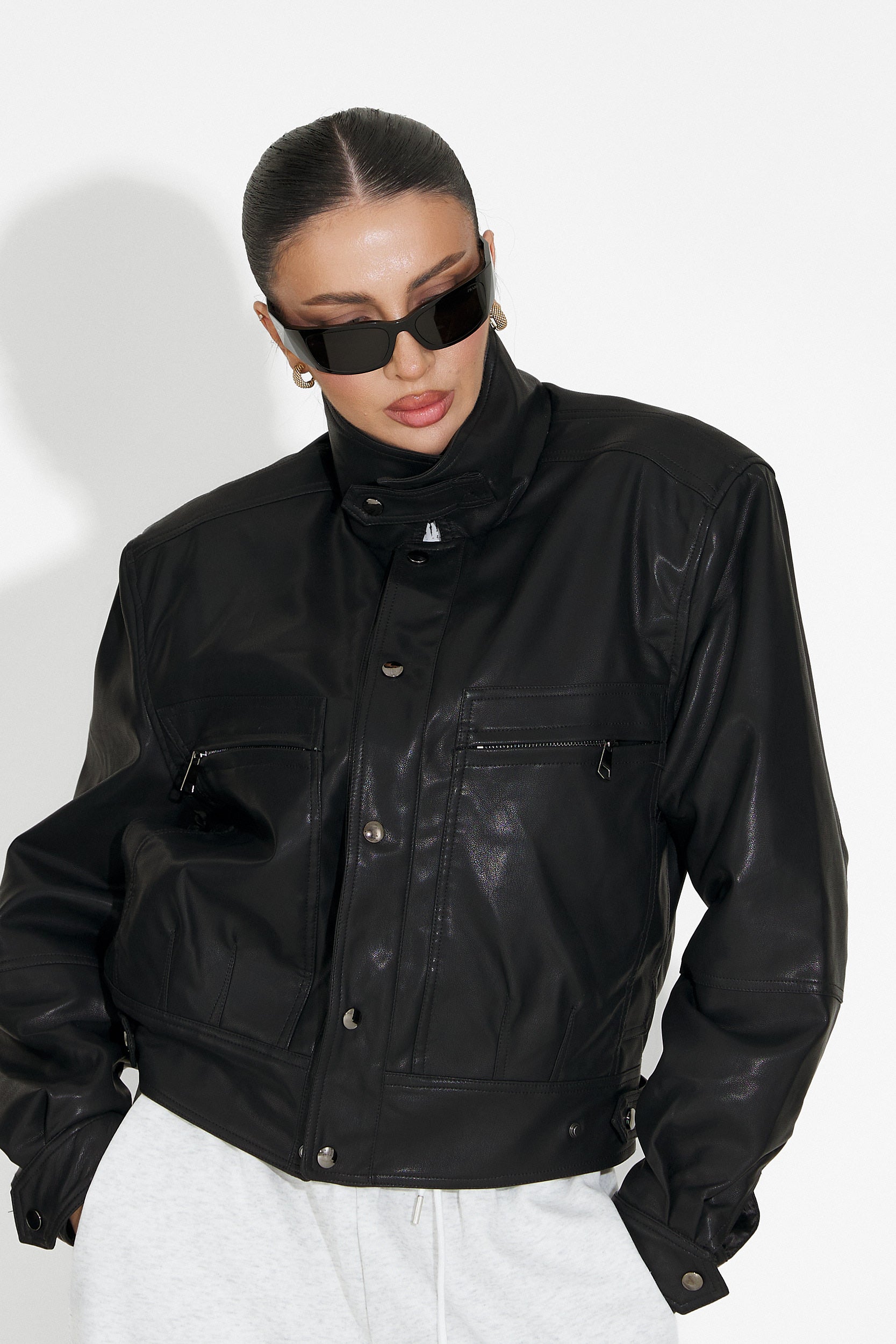 Geaca dama casual neagra Giselia Bogas