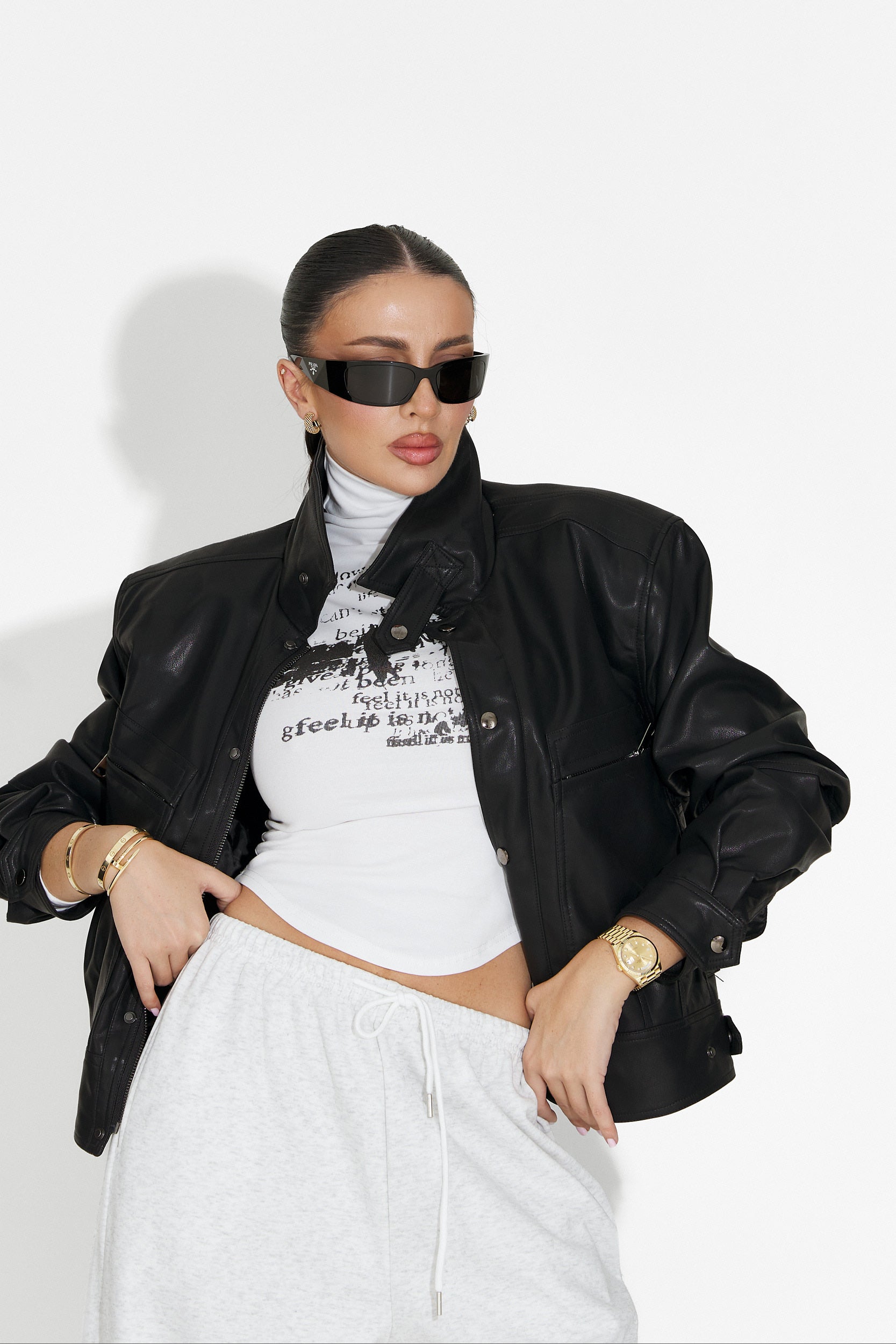 Geaca dama casual neagra Giselia Bogas