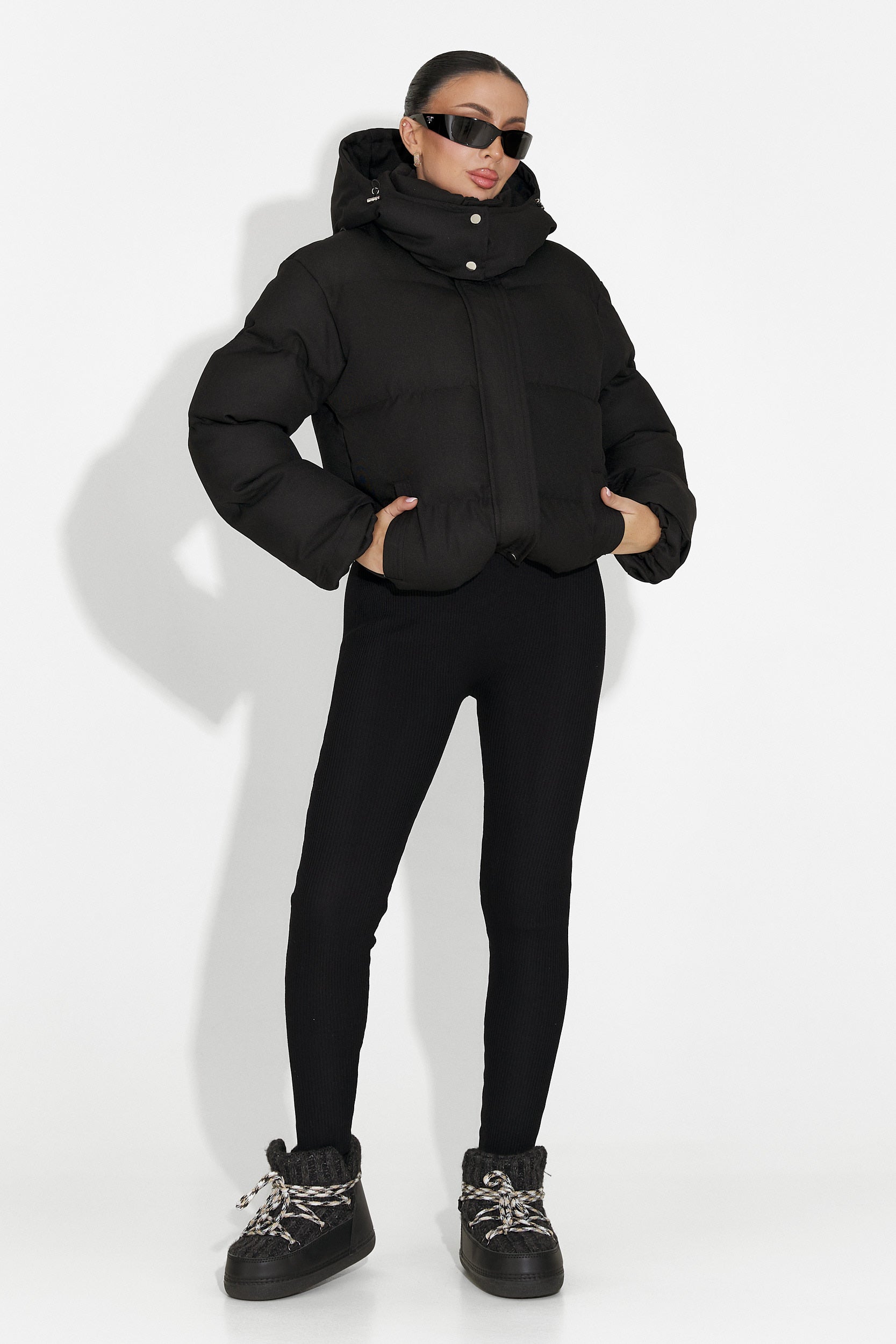 Geaca dama casual neagra Luisana Bogas