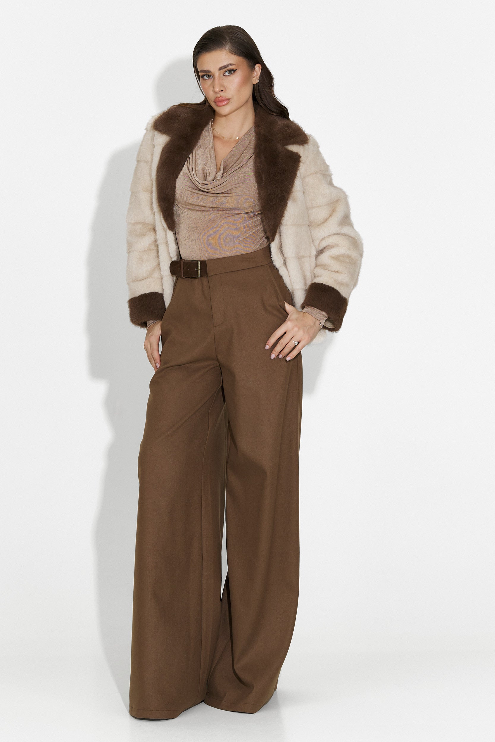 Beige Fur Coat Celoria Bogas