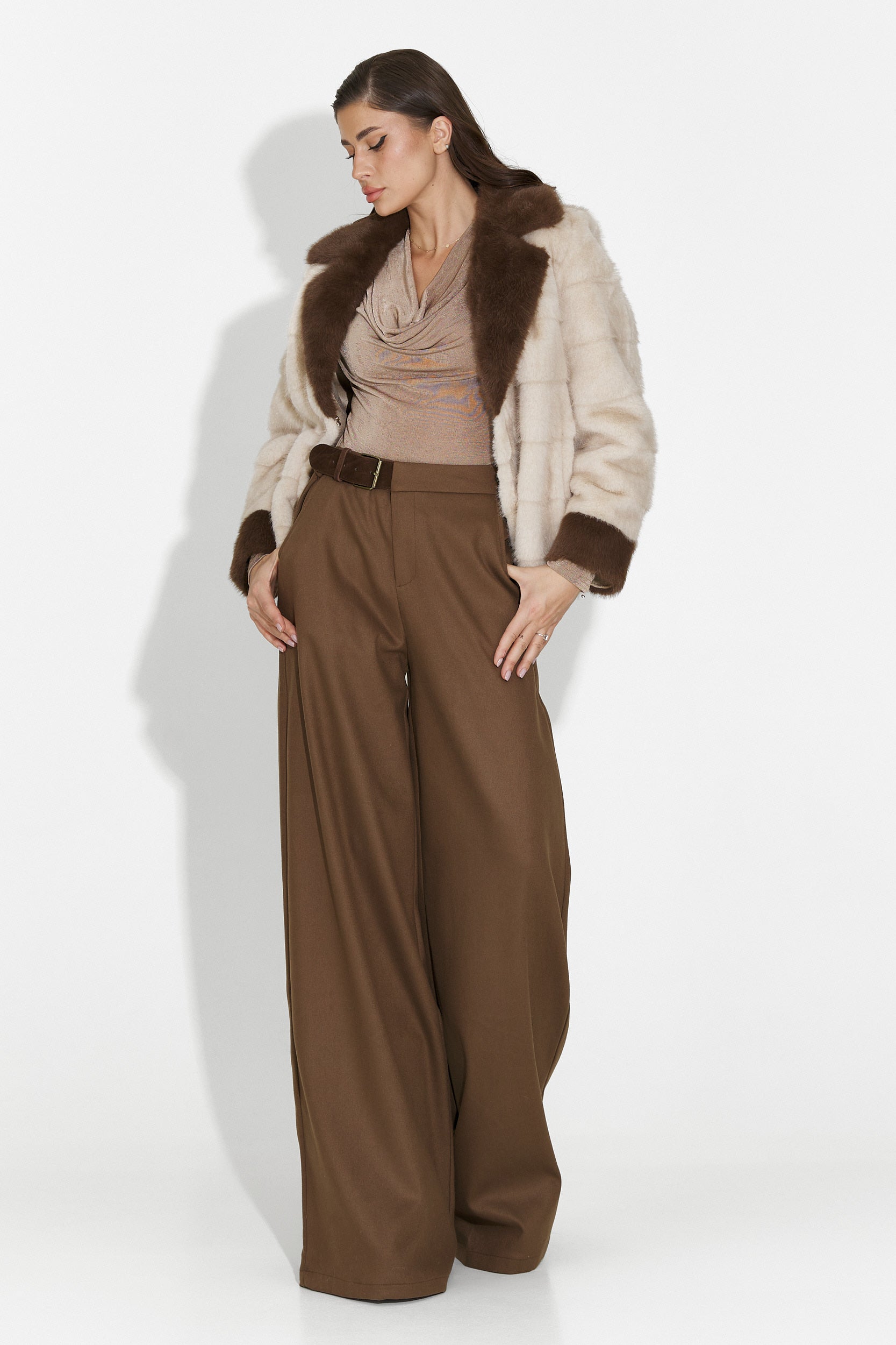 Beige Fur Coat Celoria Bogas