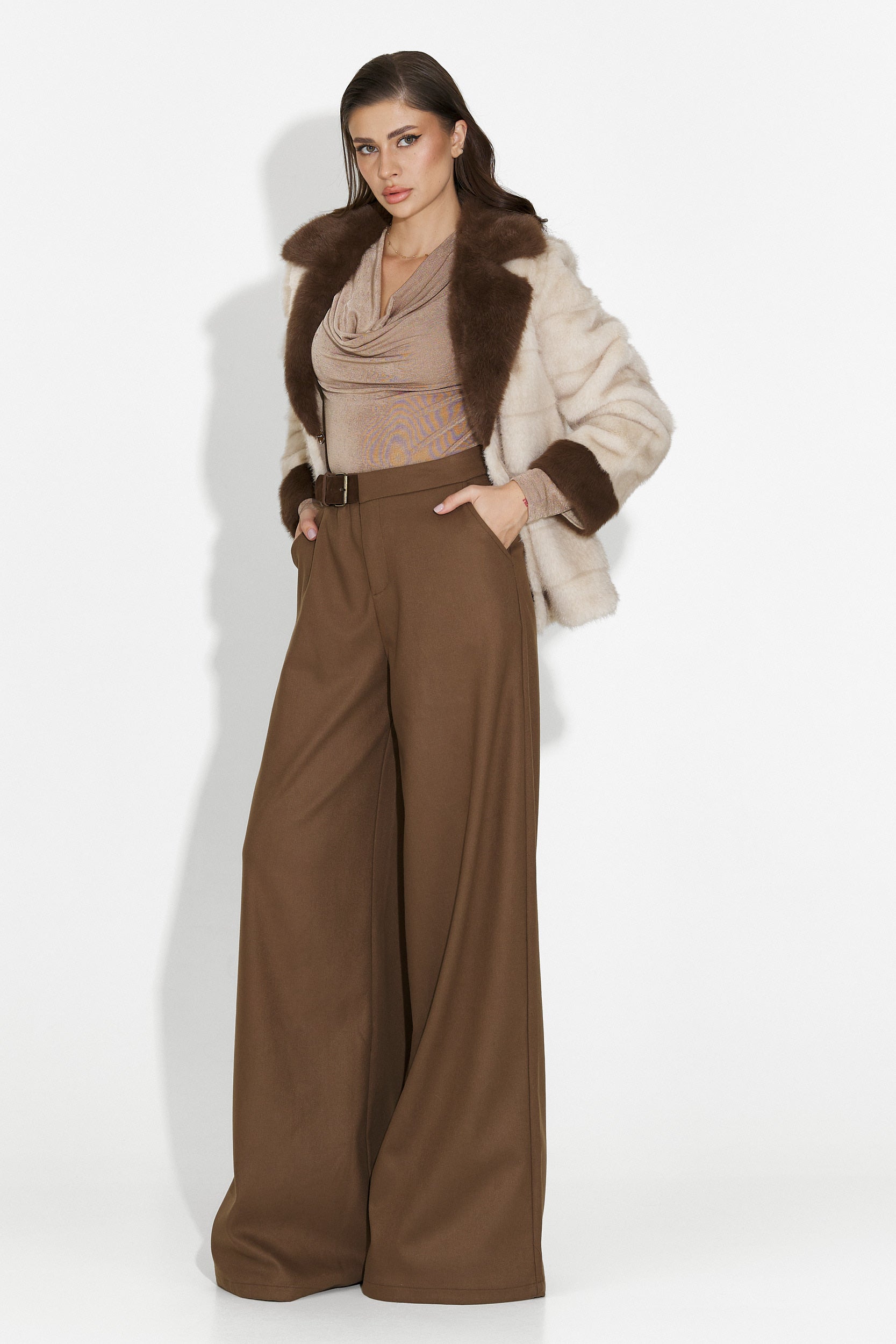 Beige Fur Coat Celoria Bogas