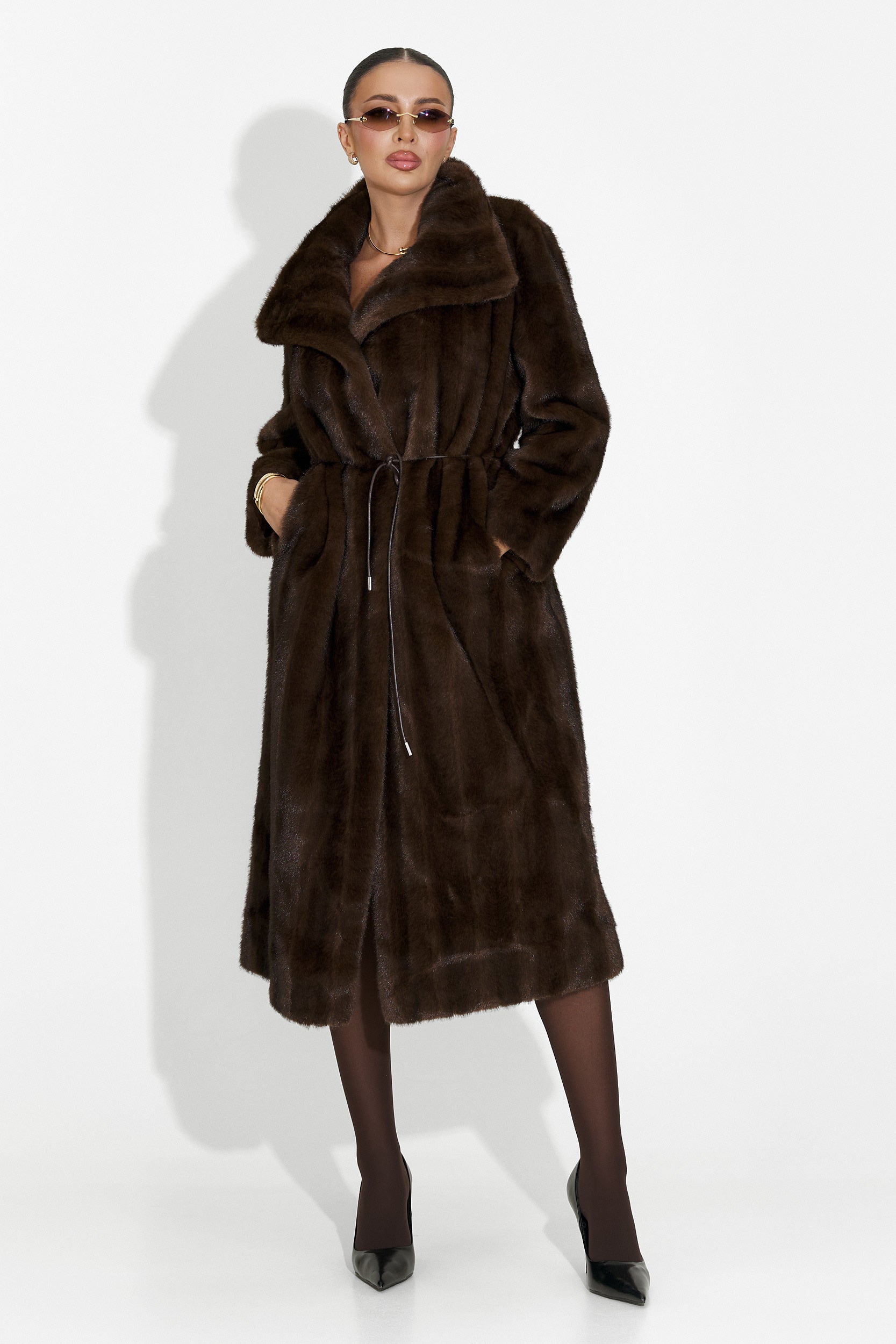 Crisia Bogas Brown Fur Coat
