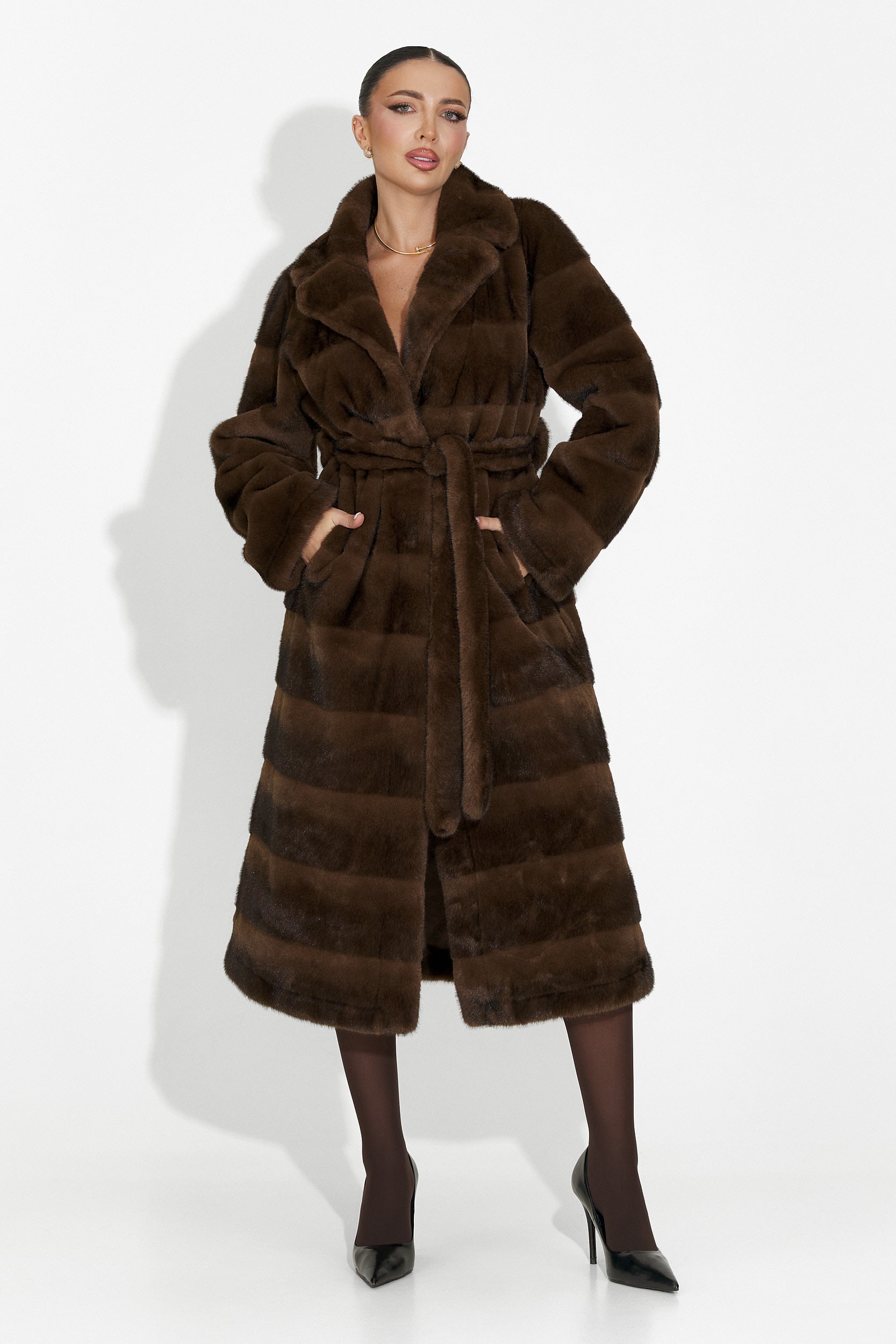 Fenoria Bogas Brown Fur Coat