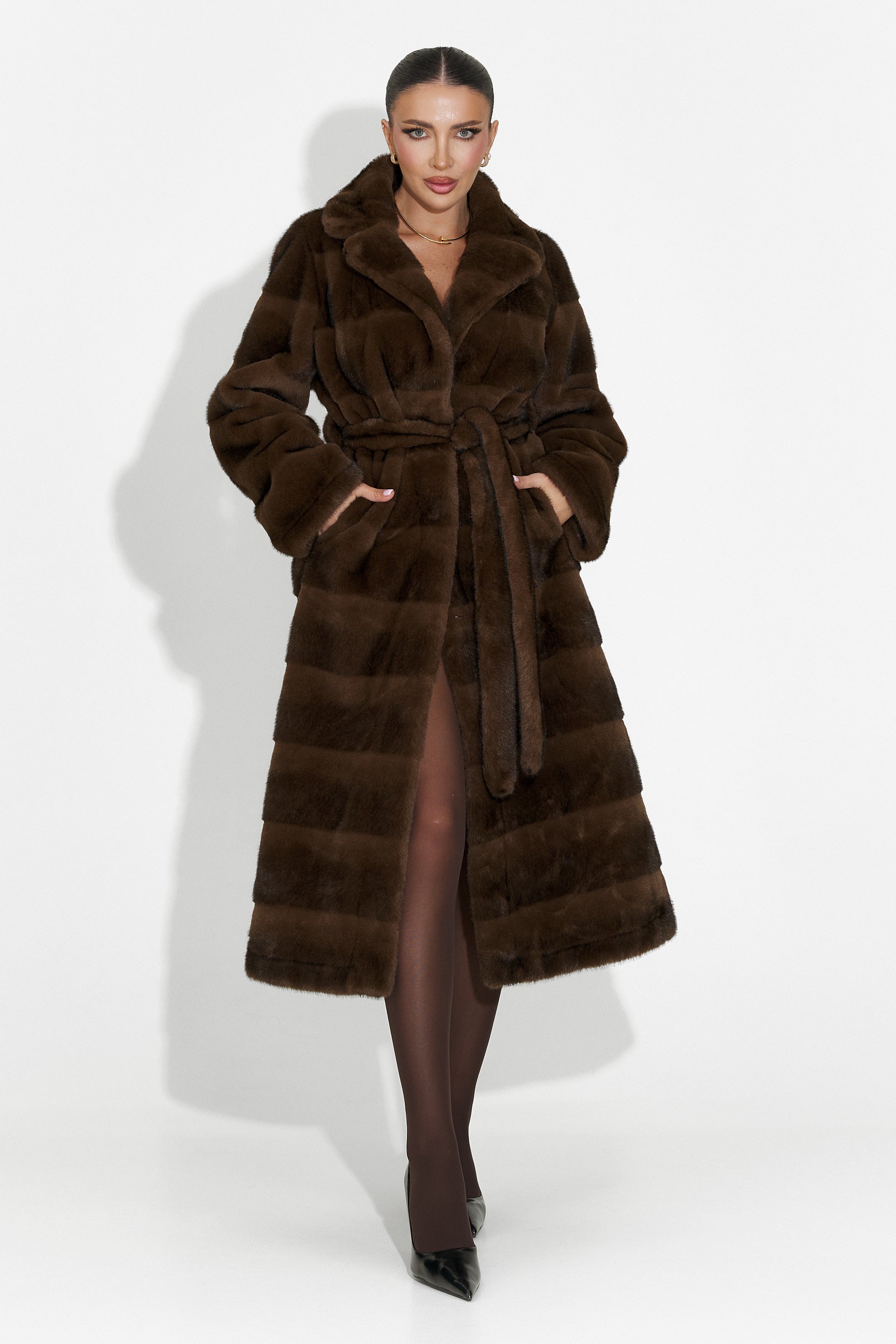 Fenoria Bogas Brown Fur Coat