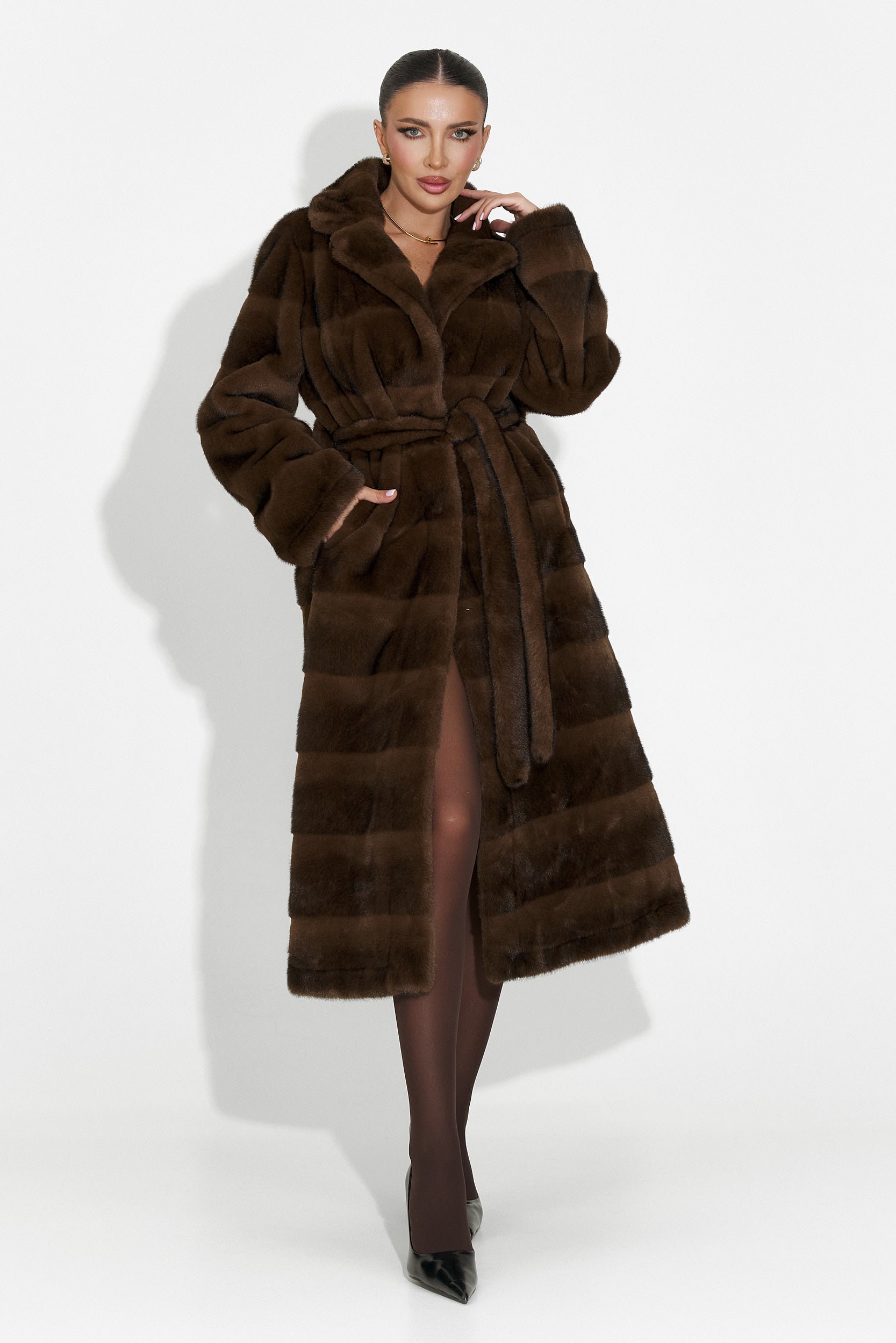 Fenoria Bogas Brown Fur Coat