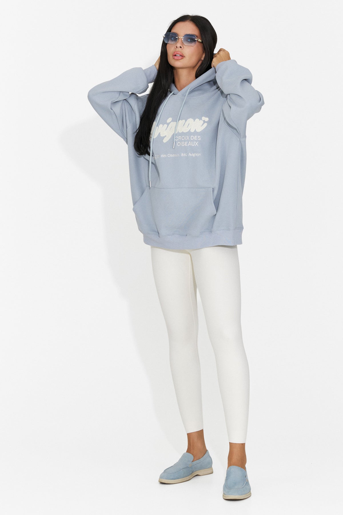 Hanorac casual bleu Valotdiva Bogas