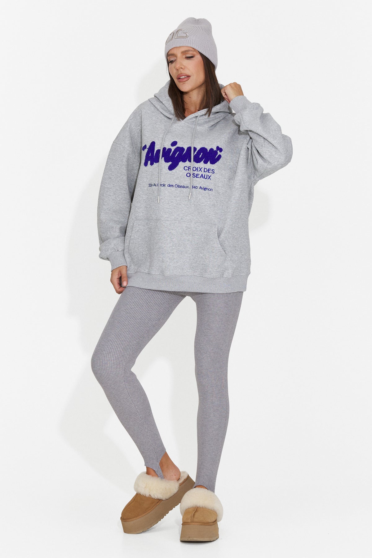 Hanorac casual gri Valotdiva Bogas