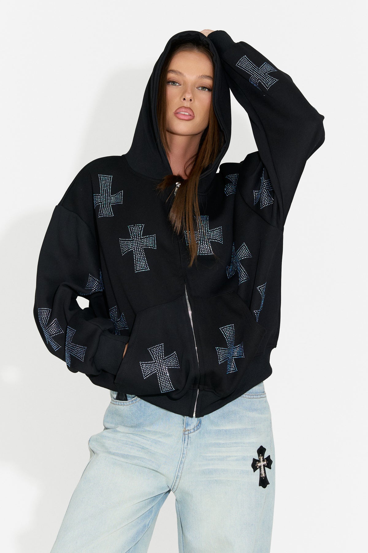 Hanorac dama casual negru Hancy Bogas