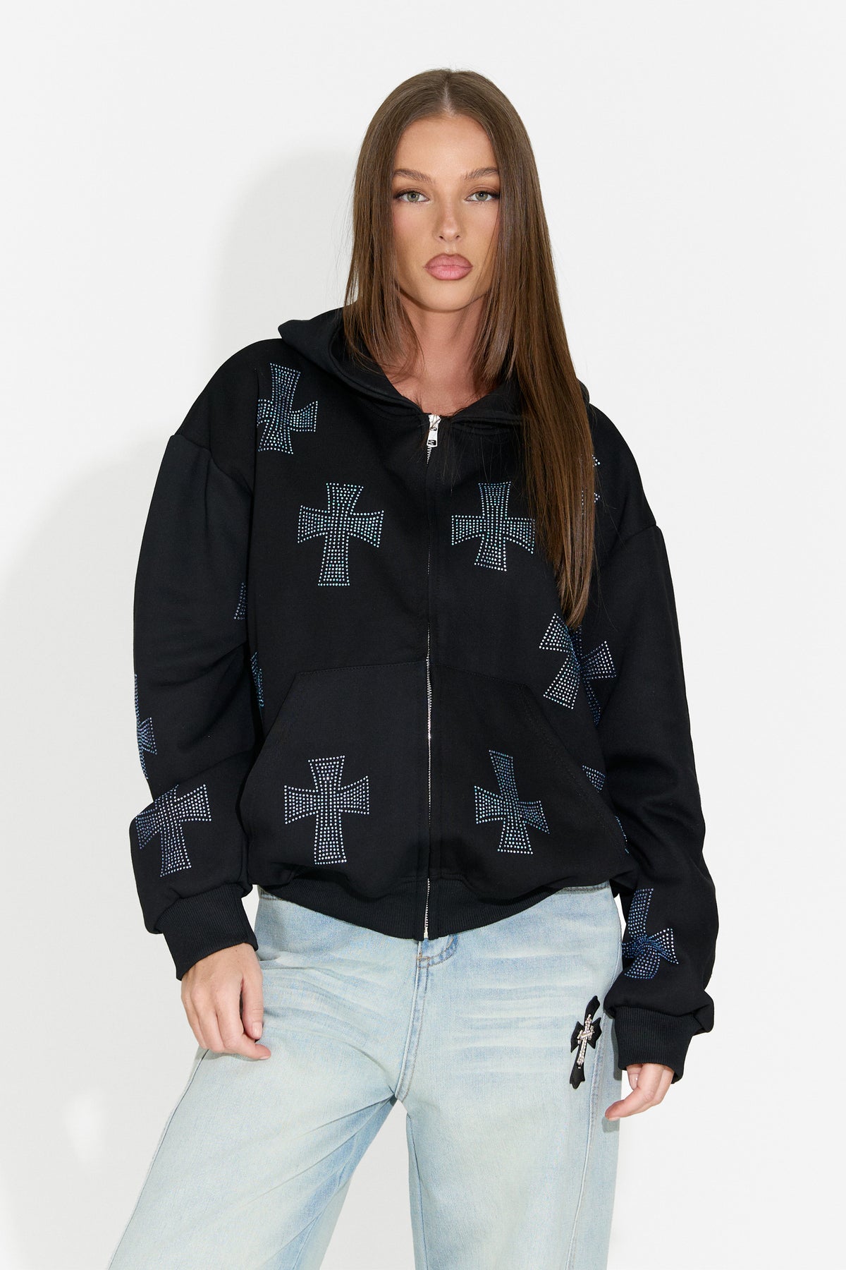 Hanorac dama casual negru Hancy Bogas