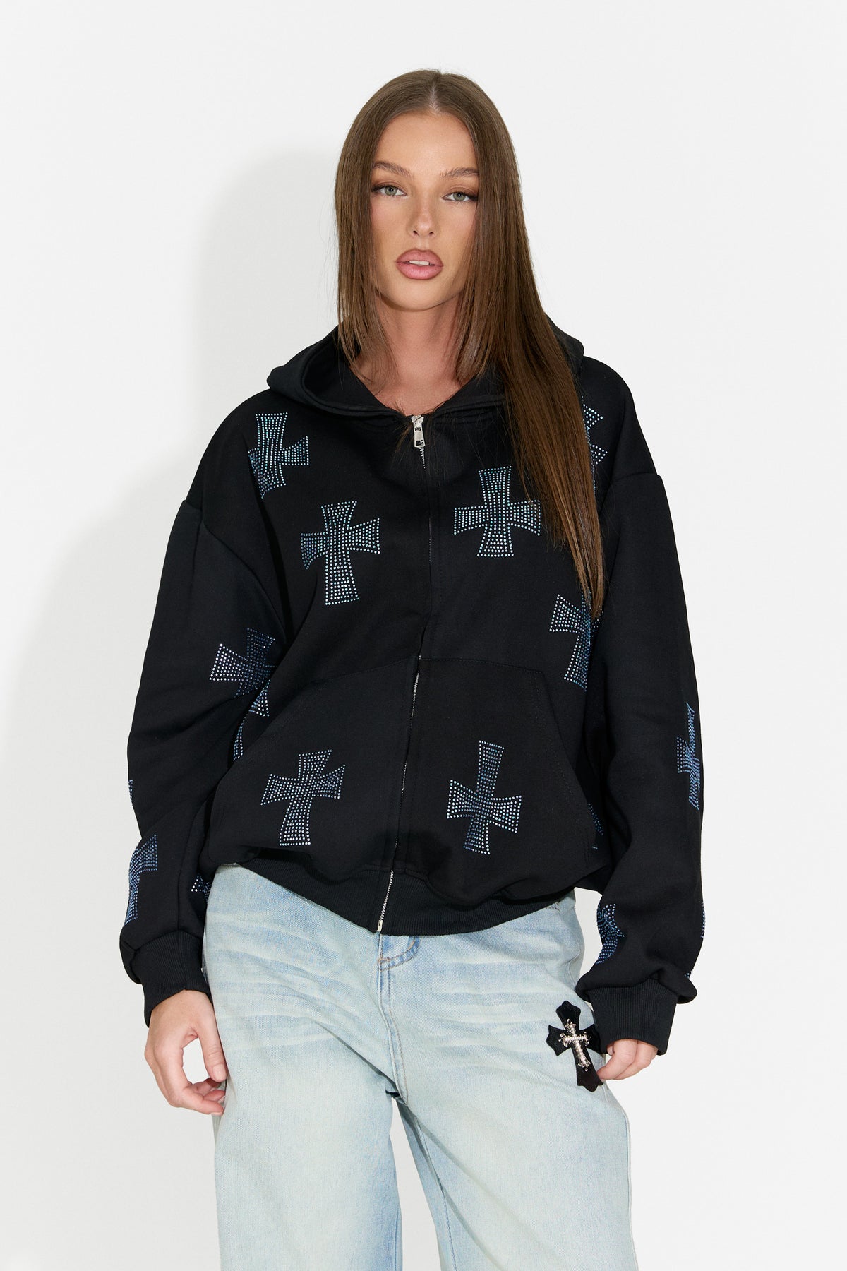 Hanorac dama casual negru Hancy Bogas