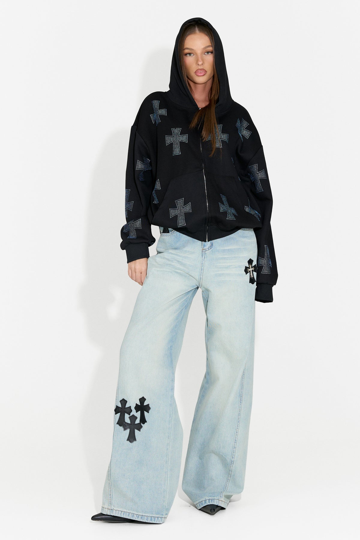Hanorac dama casual negru Hancy Bogas