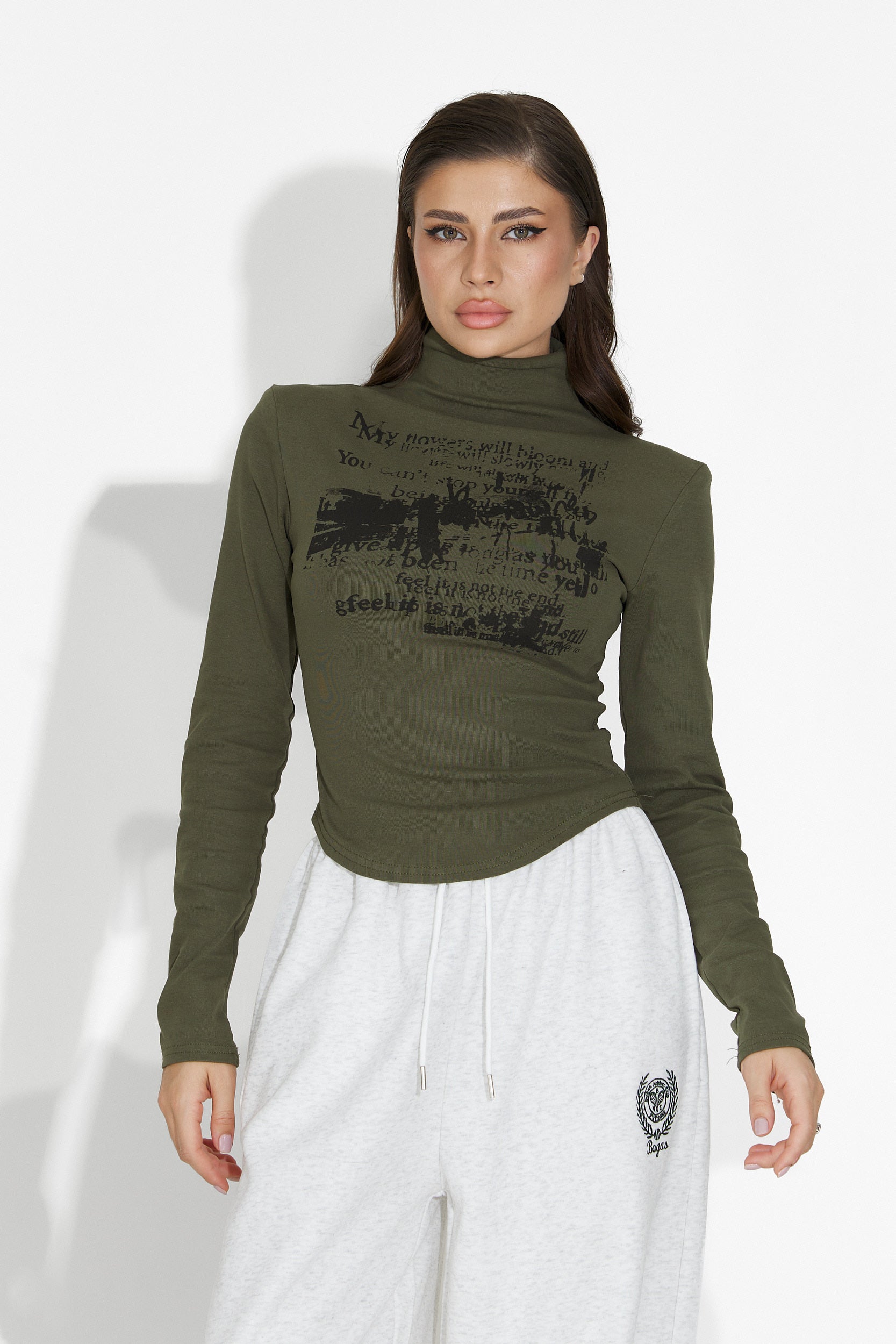 Fenalya Bogas Casual Khaki Ladies Sweater