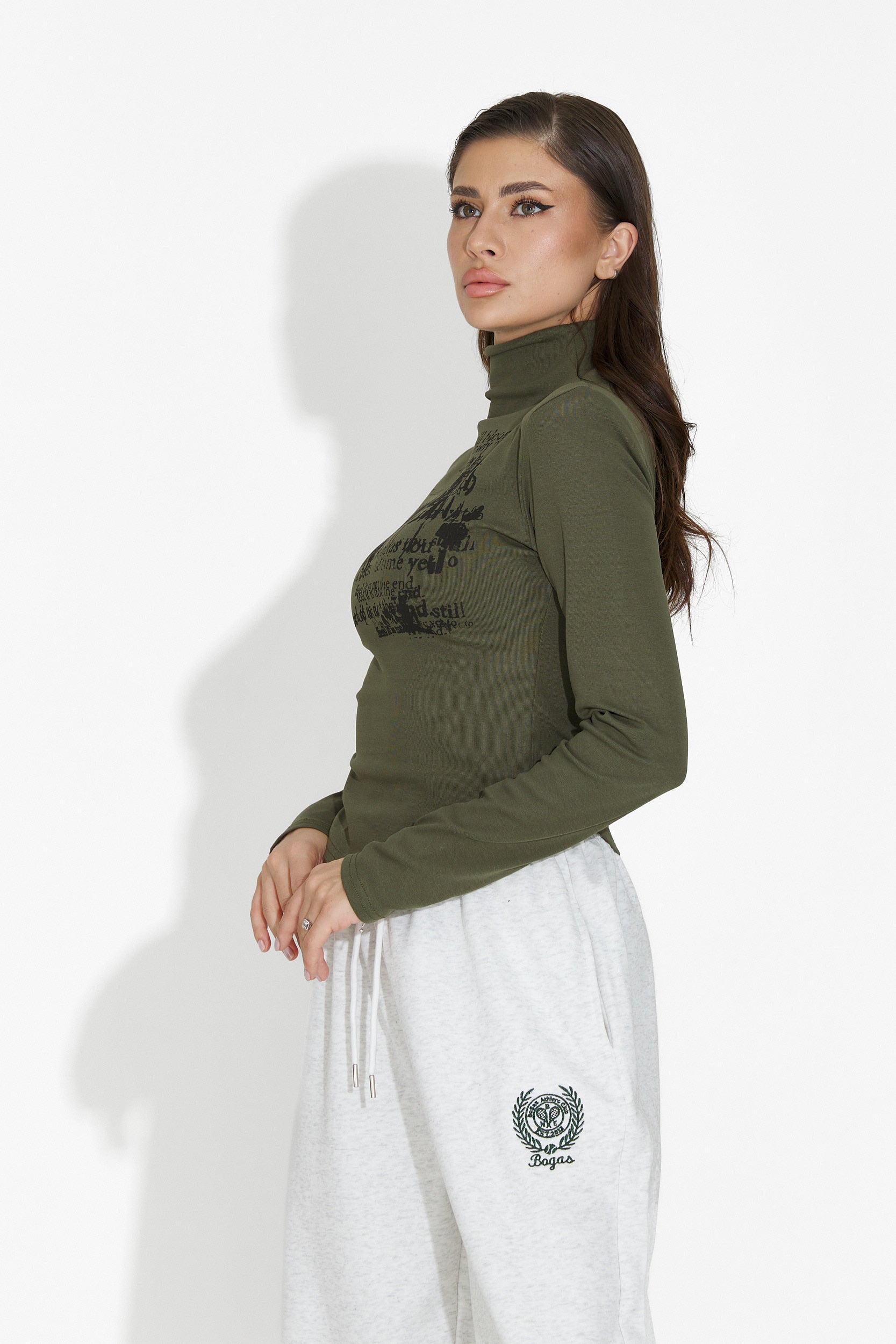Fenalya Bogas Casual Khaki Ladies Sweater