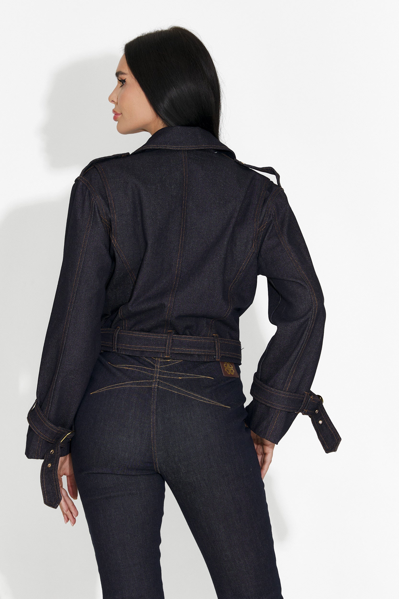 Renatia Bogas Navy Blue Casual Women's Denim Jacket