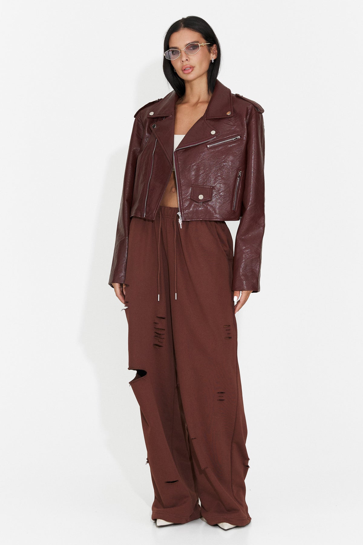 Jacheta casual Burgundy Glimyra Bogas