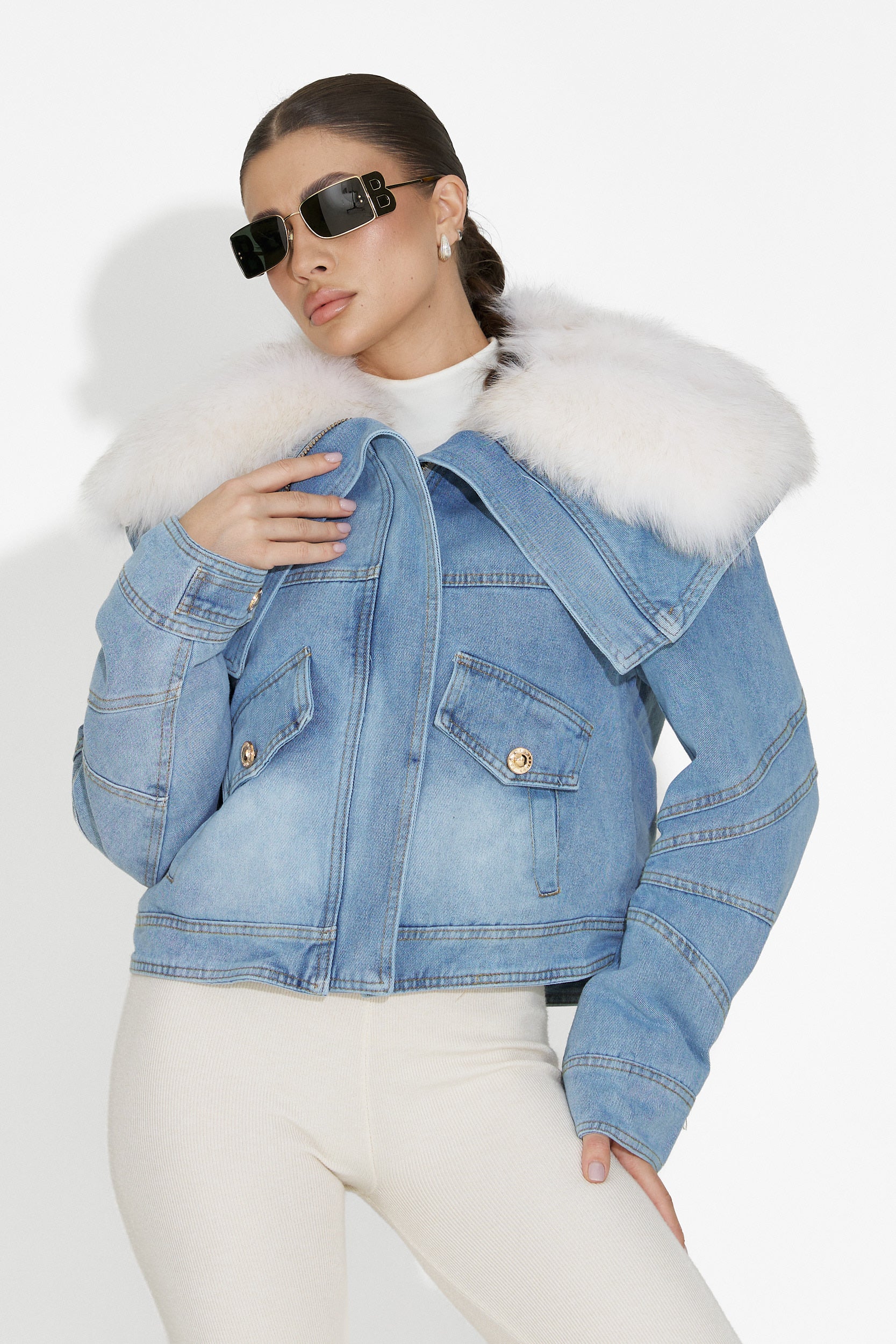 Jacheta dama bleu Veliora Bogas