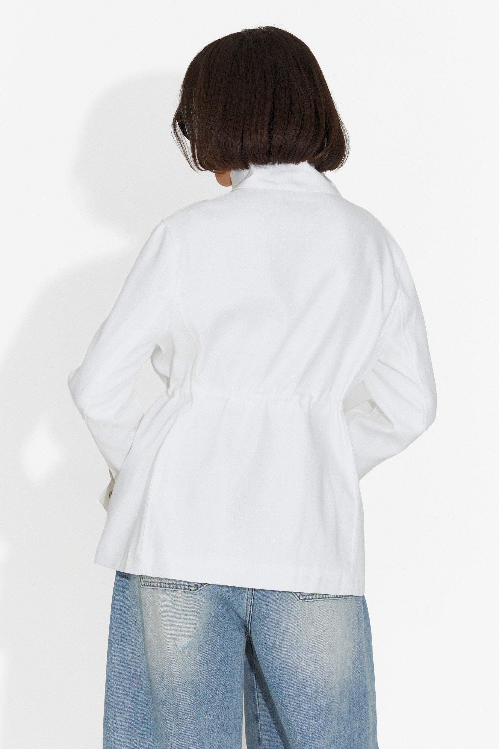 Jacheta dama casual alba Fresia Bogas