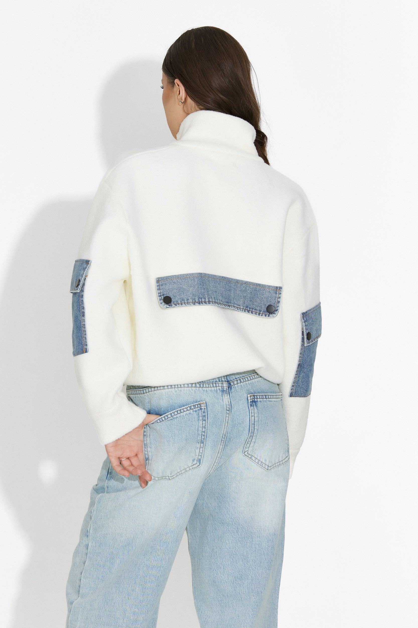 Nedaria Bogas White Casual Women's Jacket