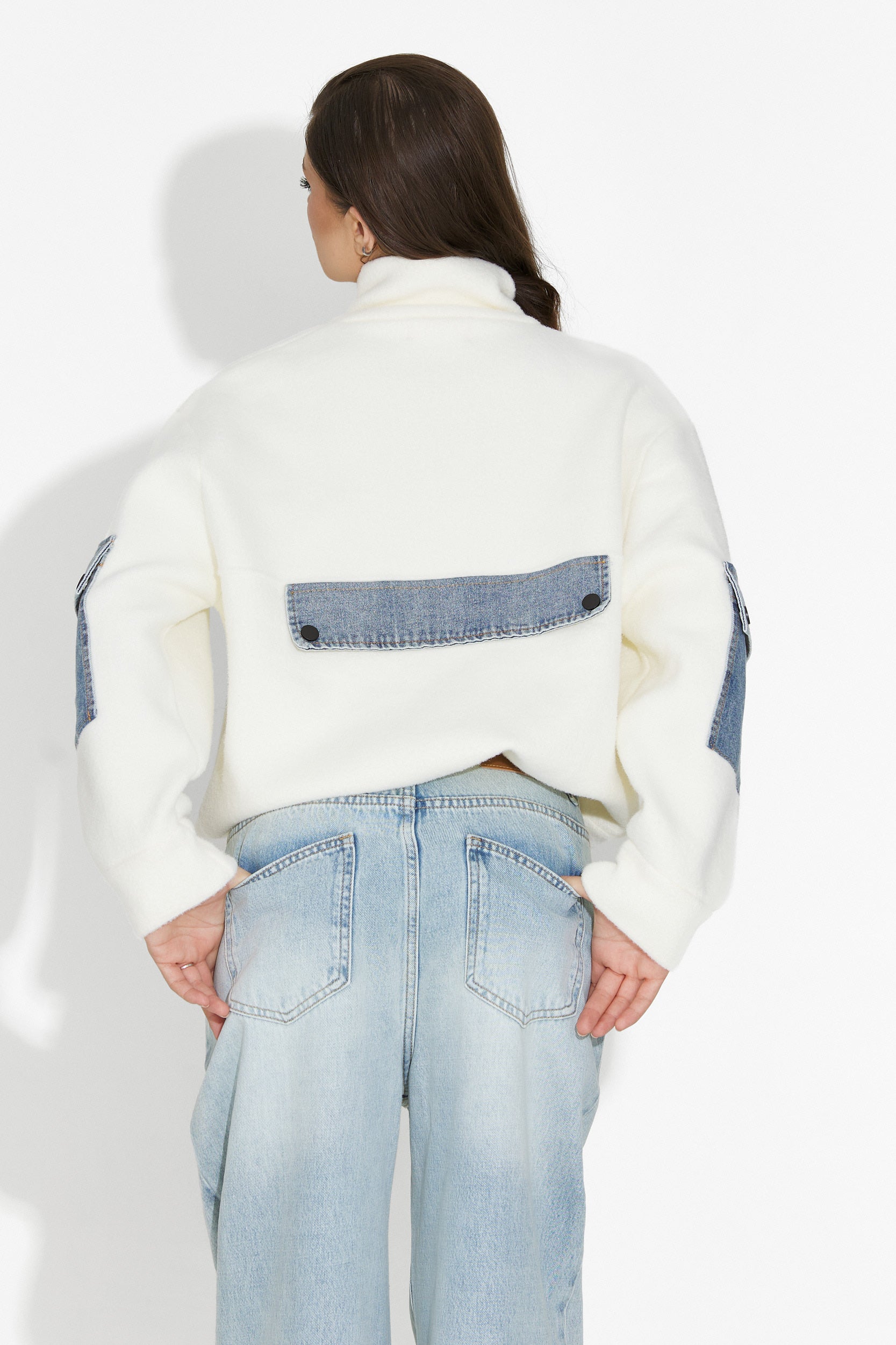 Nedaria Bogas White Casual Women's Jacket