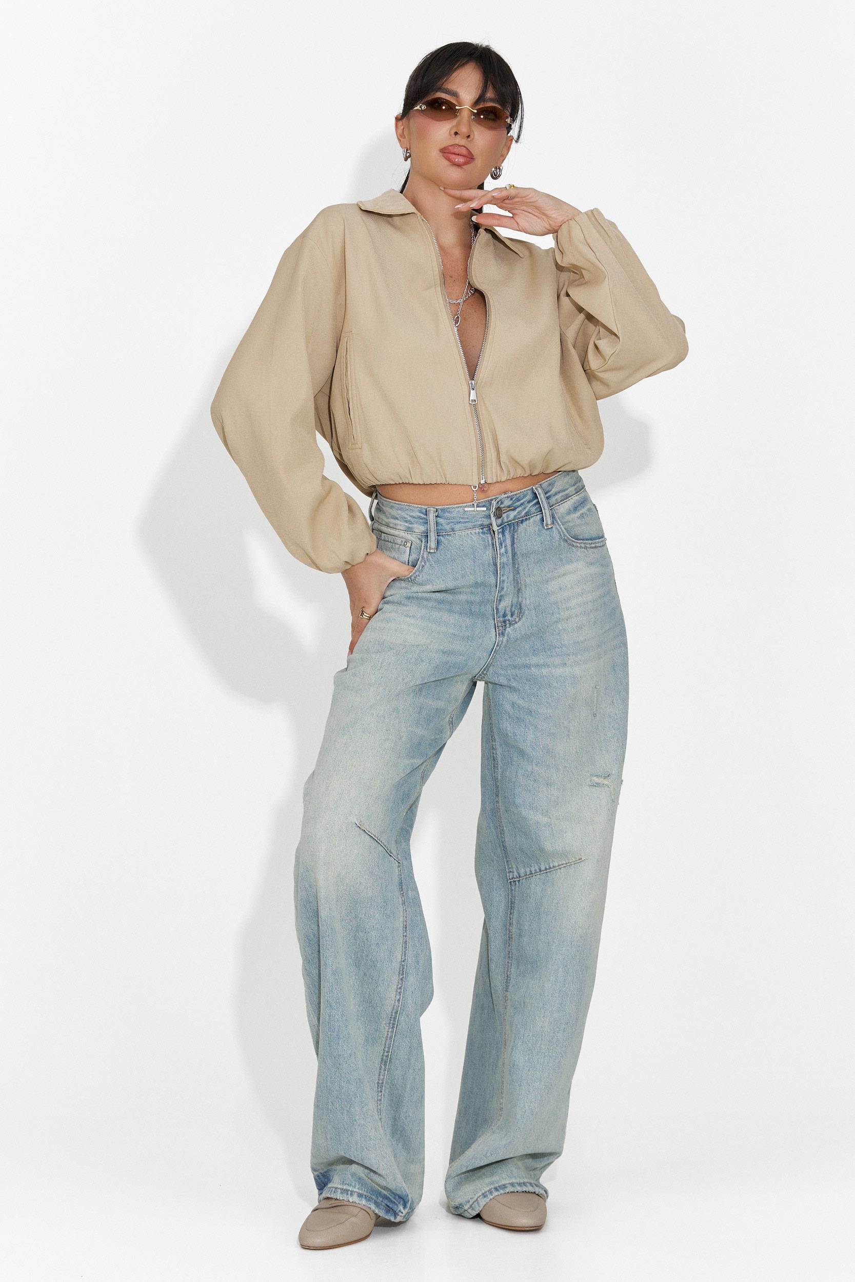 Jacheta dama casual bej Giona Bogas